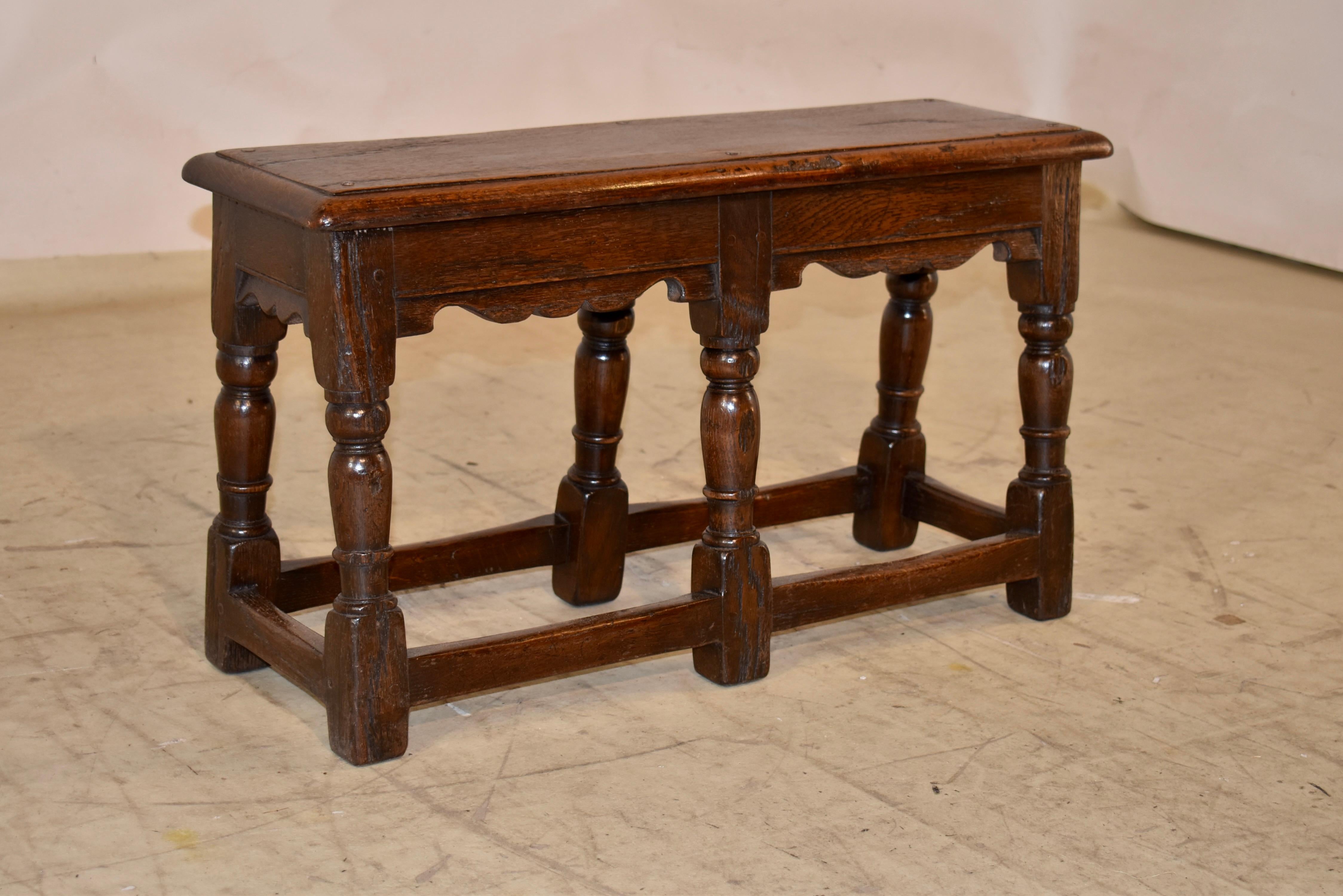 Victorien Banc à articulations en Oak Oak anglais du 19e siècle en vente