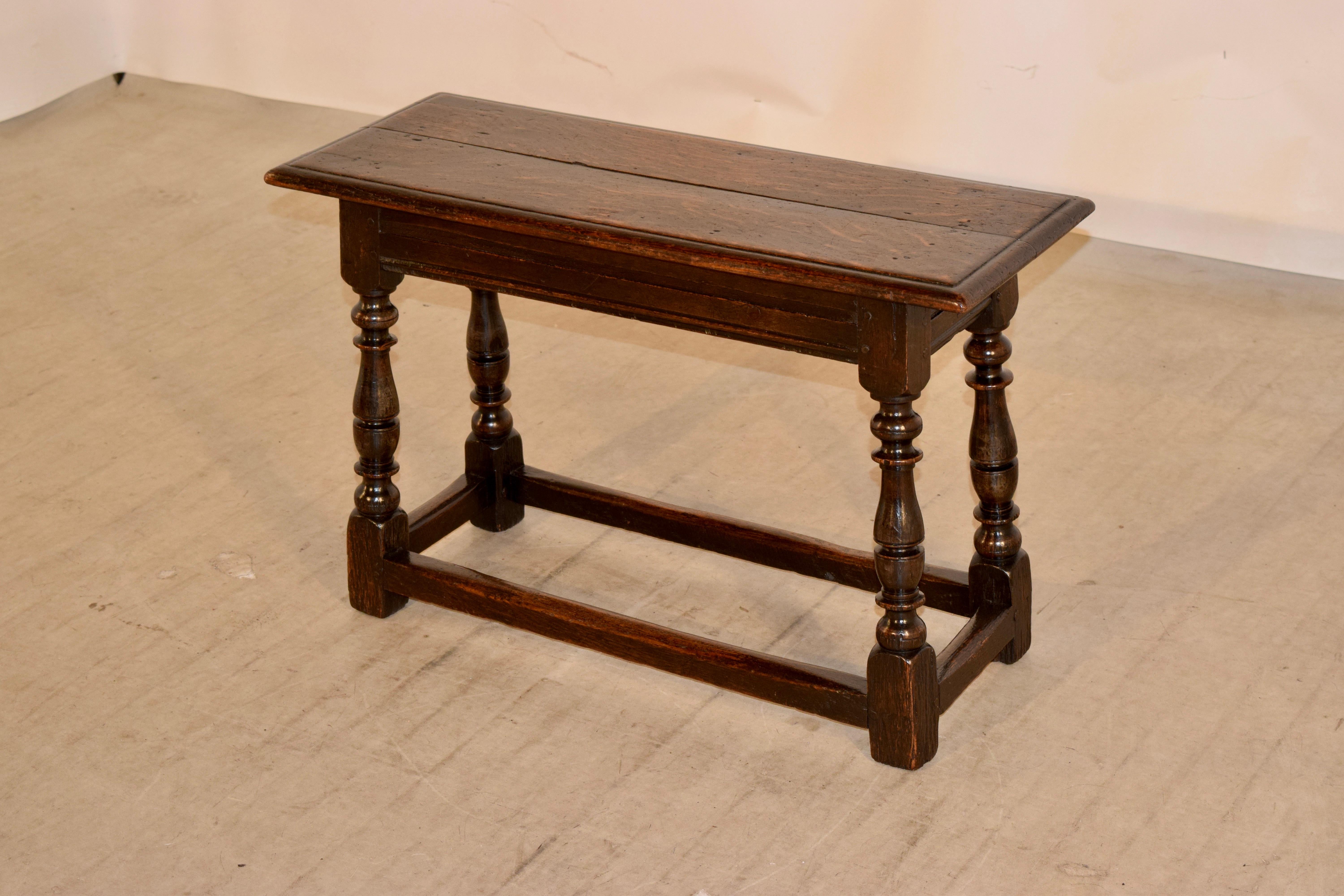 19th Century English Oak Joint Bench In Good Condition In High Point, NC