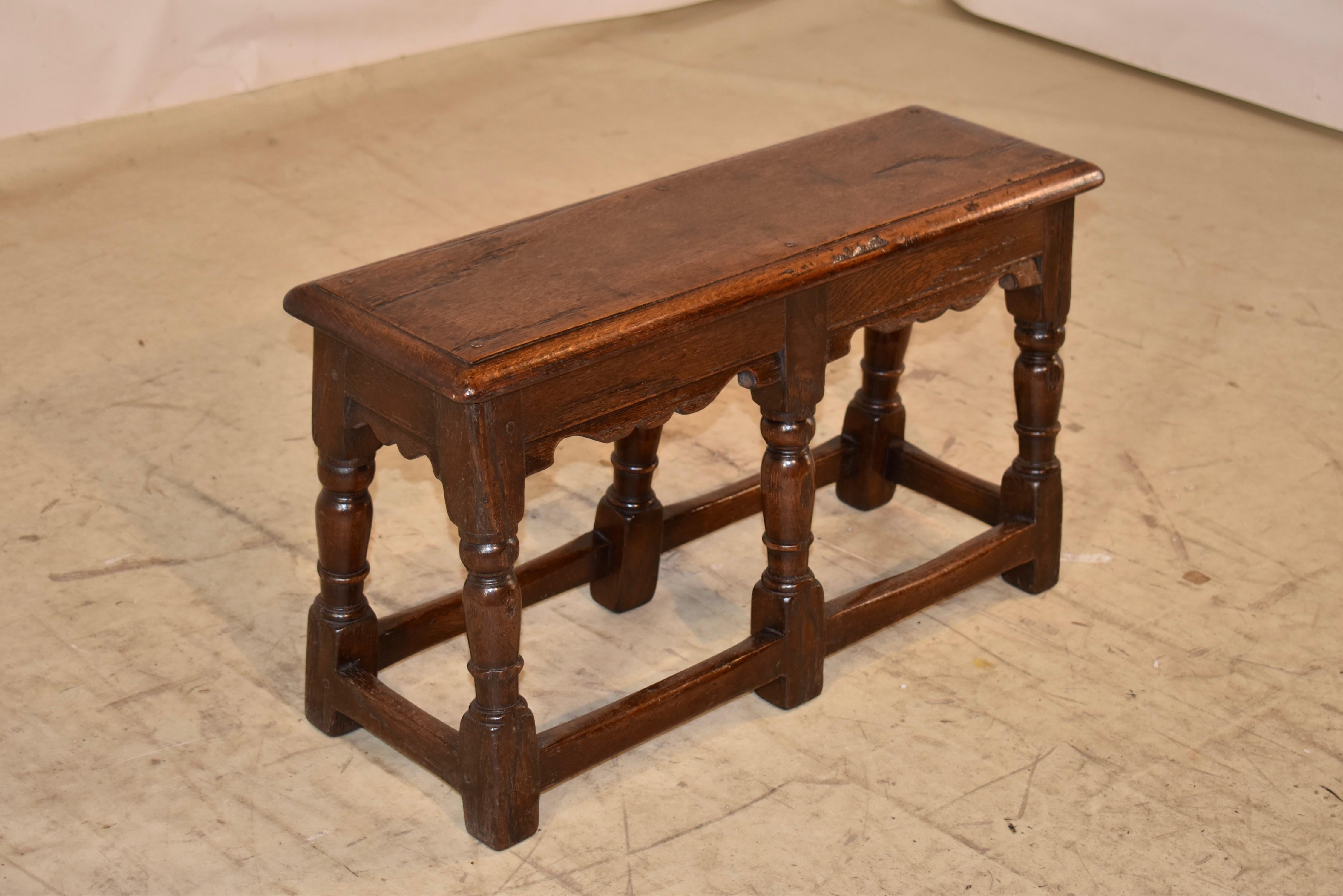 Anglais Banc à articulations en Oak Oak anglais du 19e siècle en vente