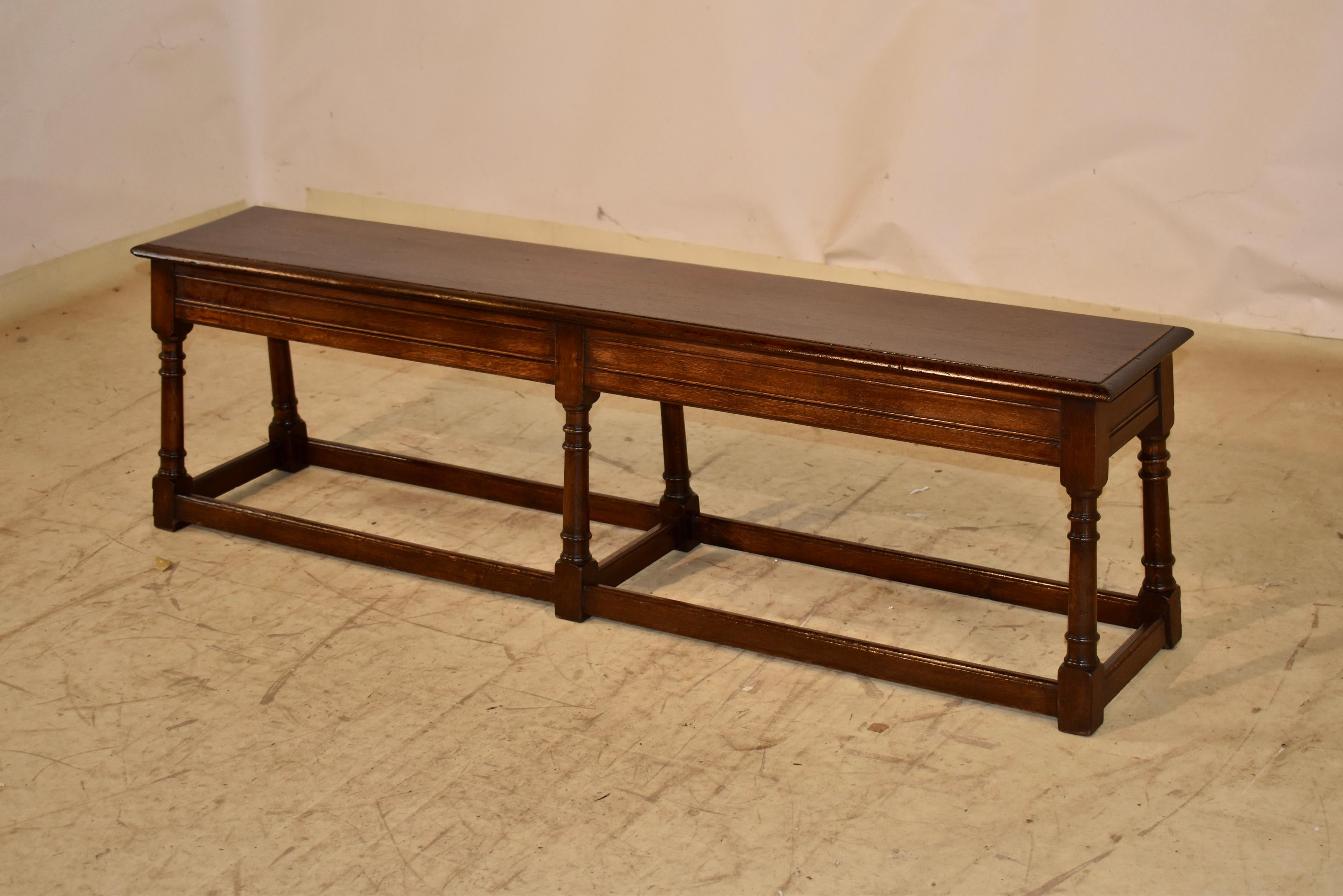 19th Century English Oak Joint Bench In Good Condition For Sale In High Point, NC