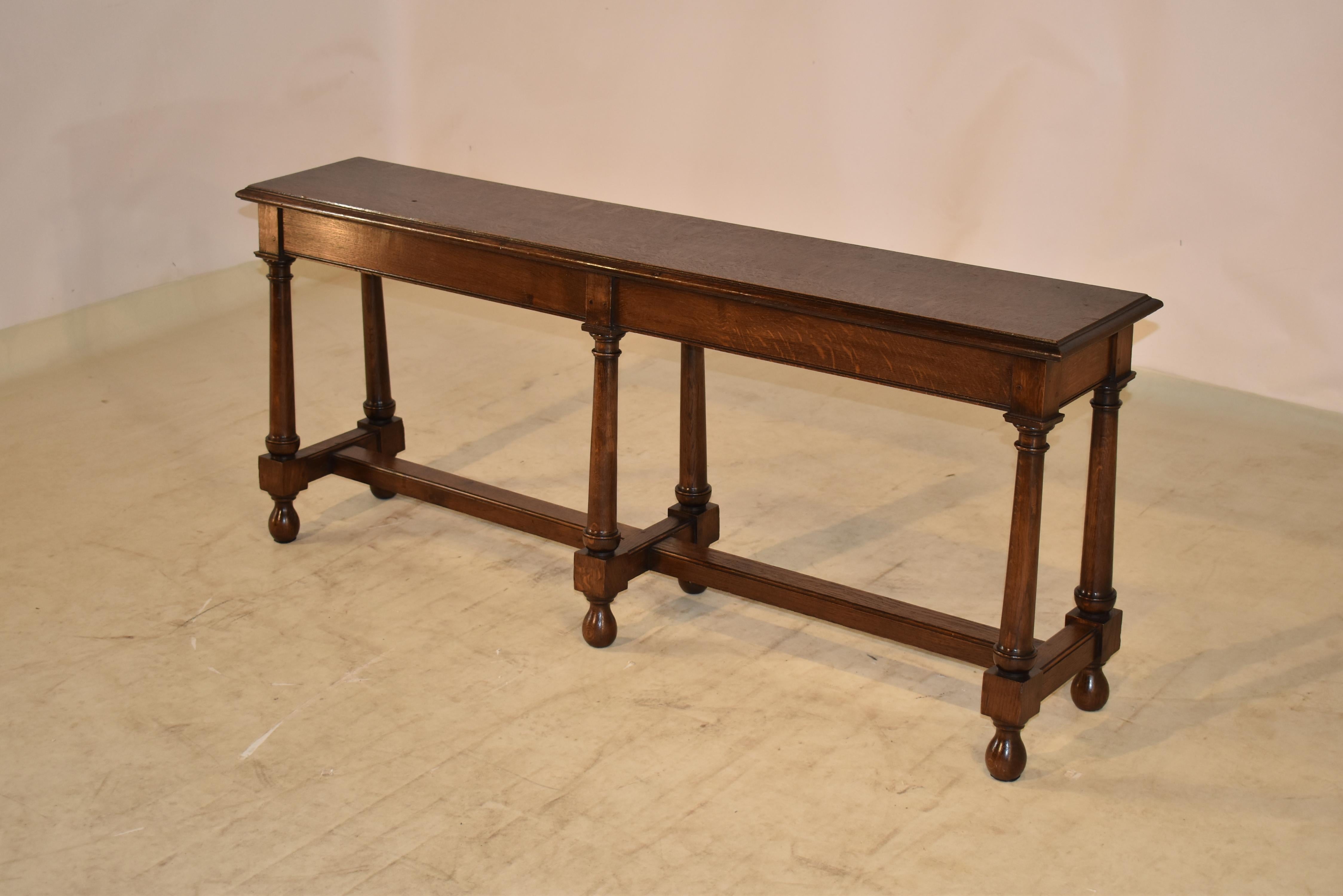 Englische Eichenholz-Tischbank aus dem 19. Jahrhundert im Angebot 1