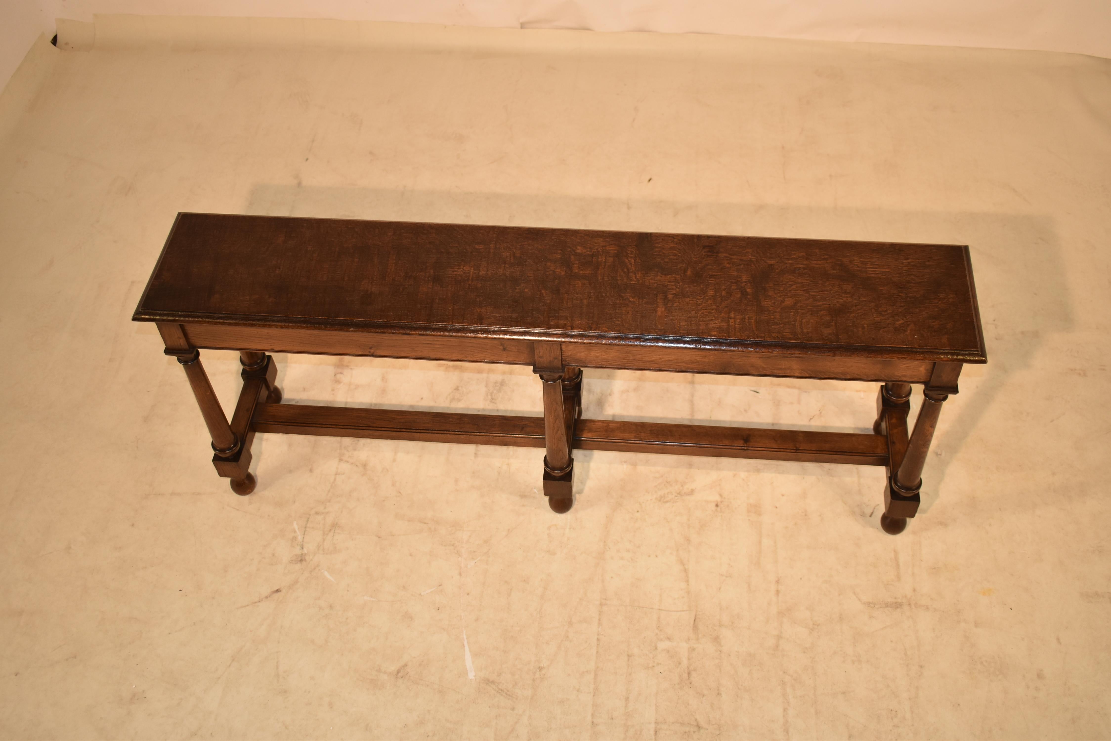 Englische Eichenholz-Tischbank aus dem 19. Jahrhundert im Angebot 3