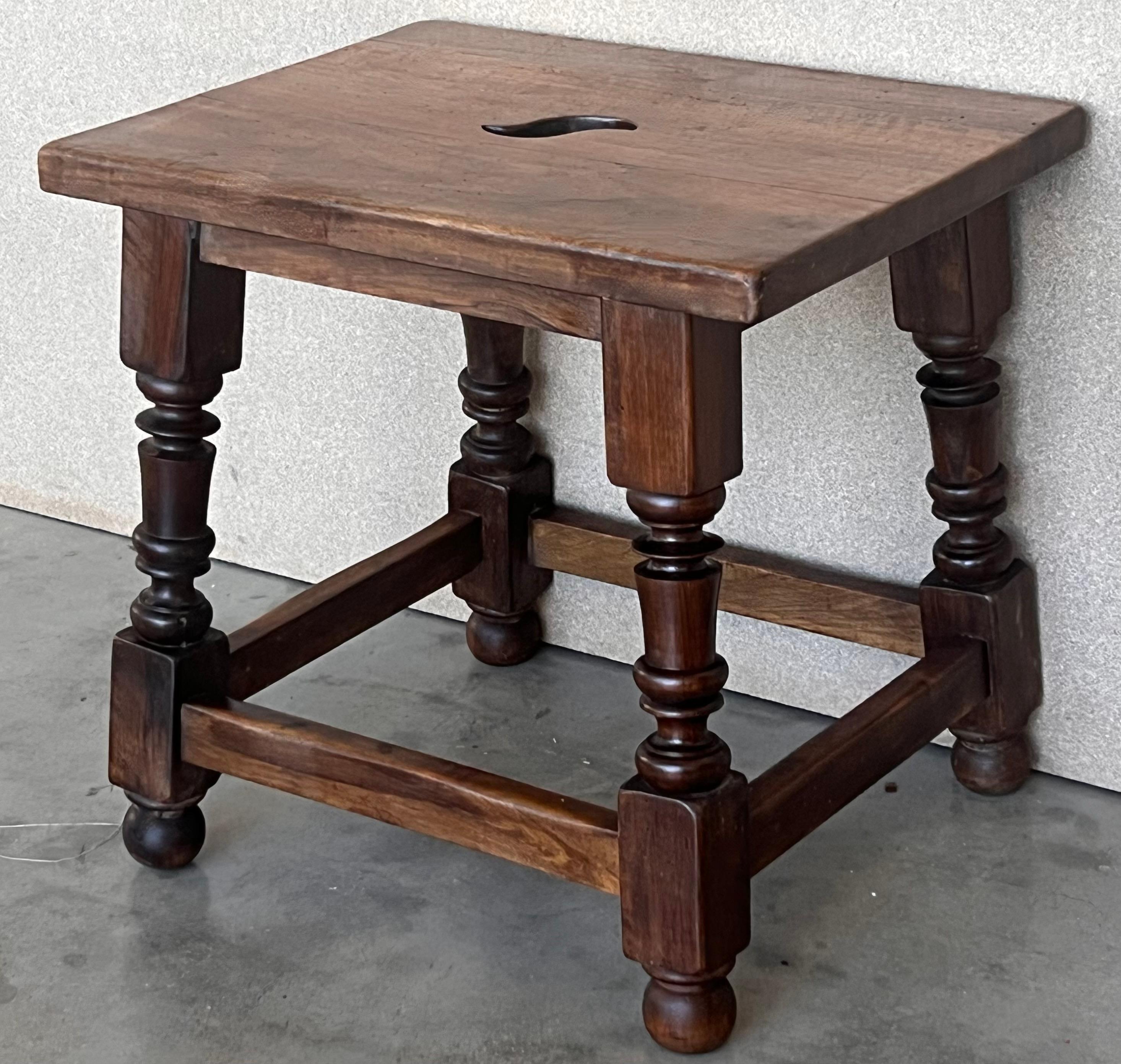 Spanish 19th Century English Oak Joint Stool / Bench For Sale