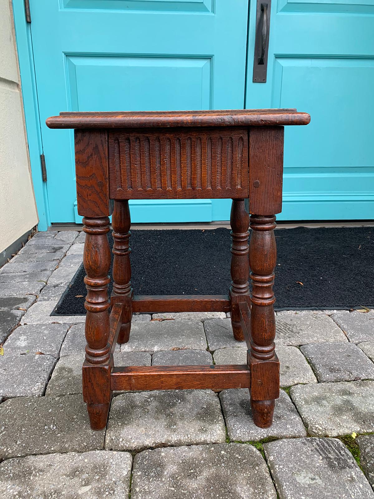 19th century English oak joint stool.