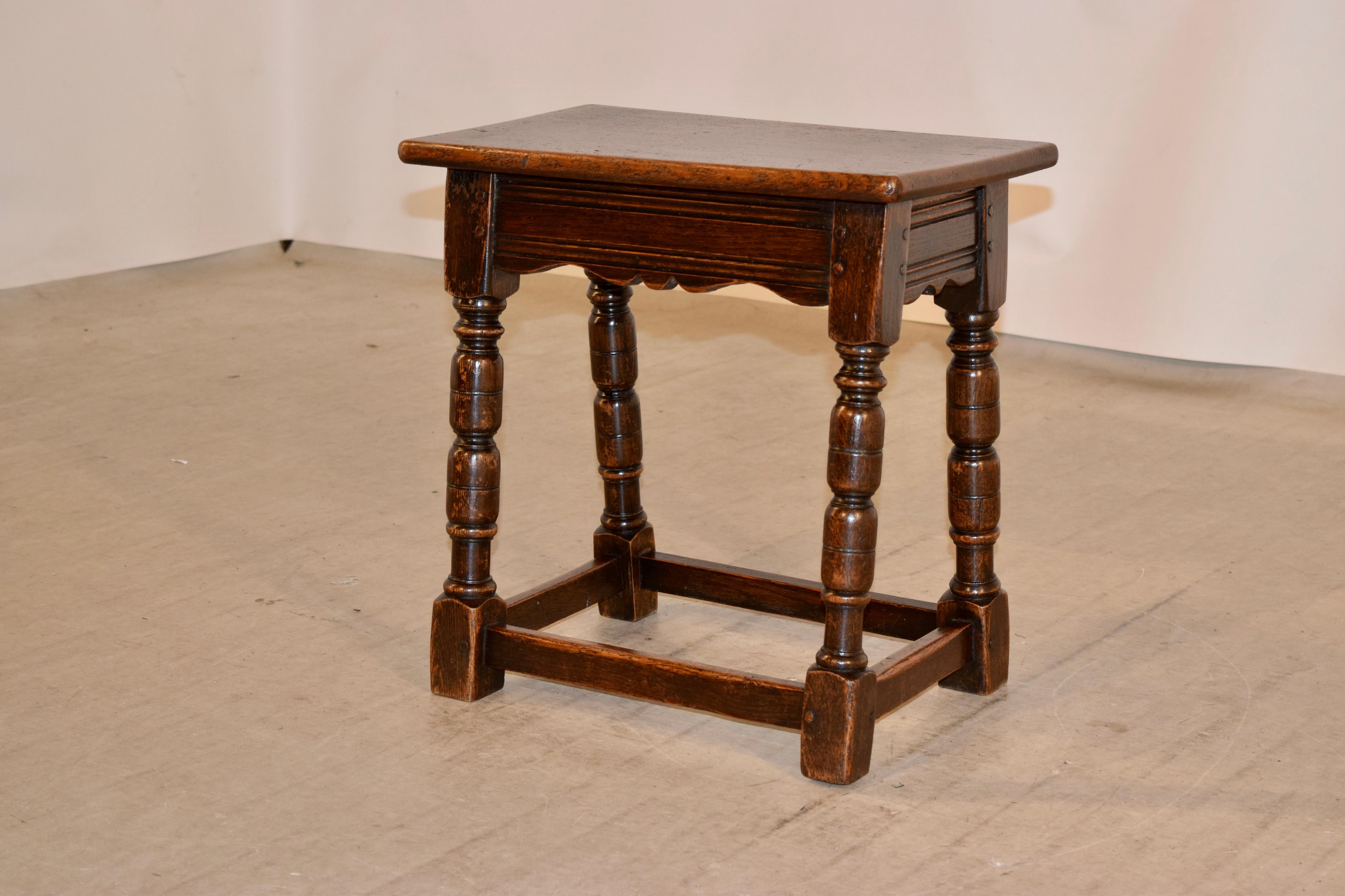 Victorian 19th Century English Oak Joint Stool