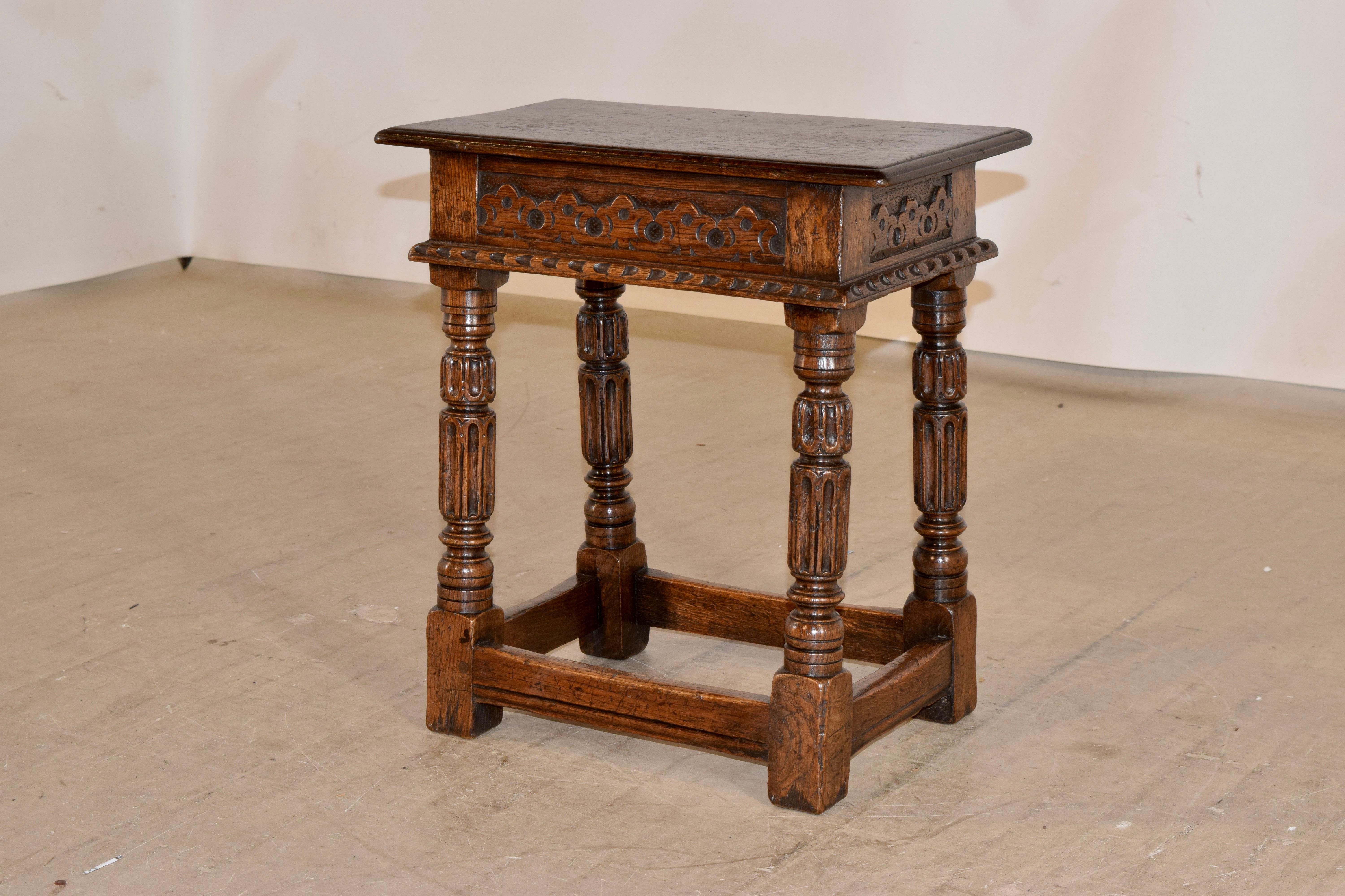 Victorian 19th Century English Oak Joint Stool