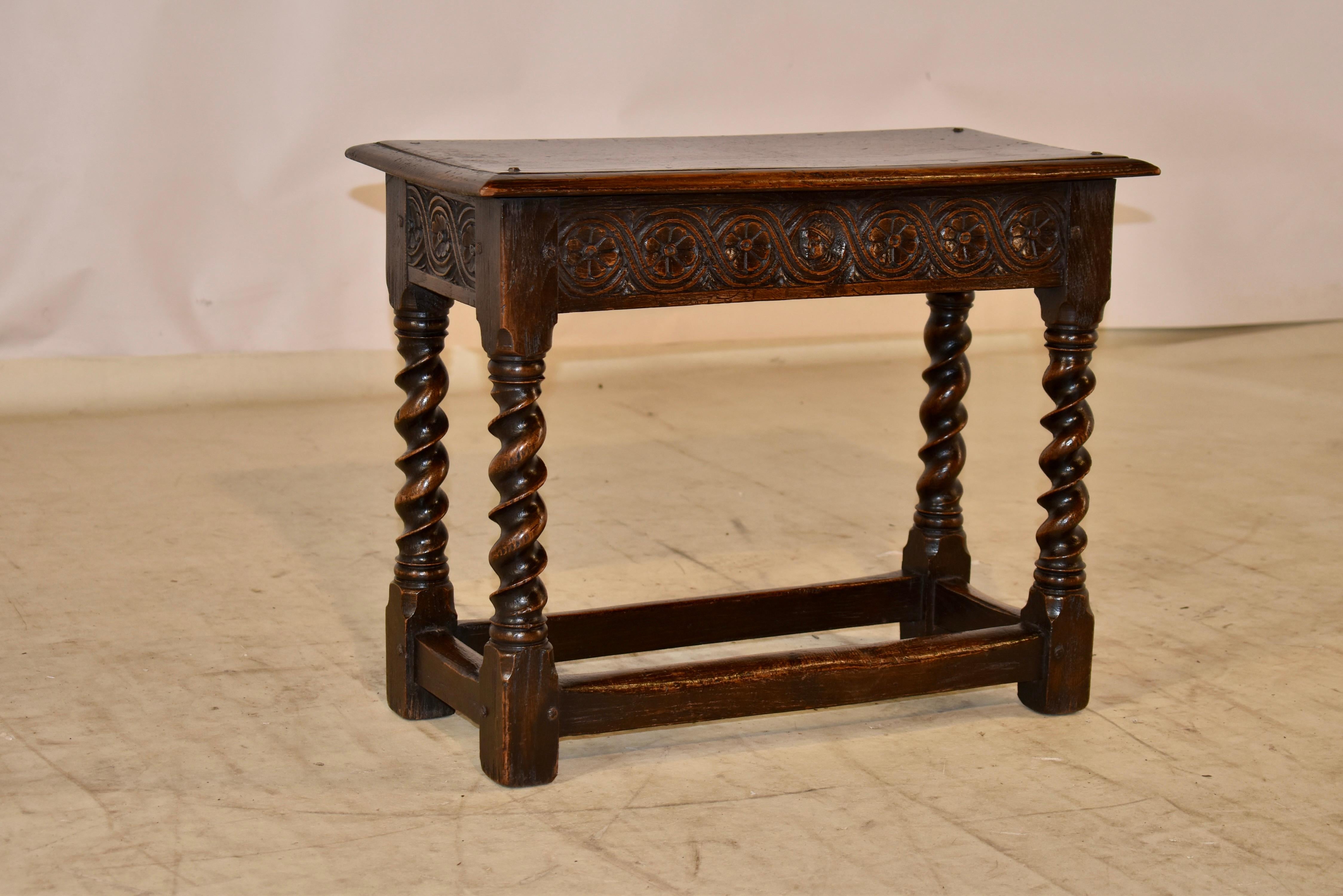 Victorian 19th Century English Oak Joint Stool For Sale