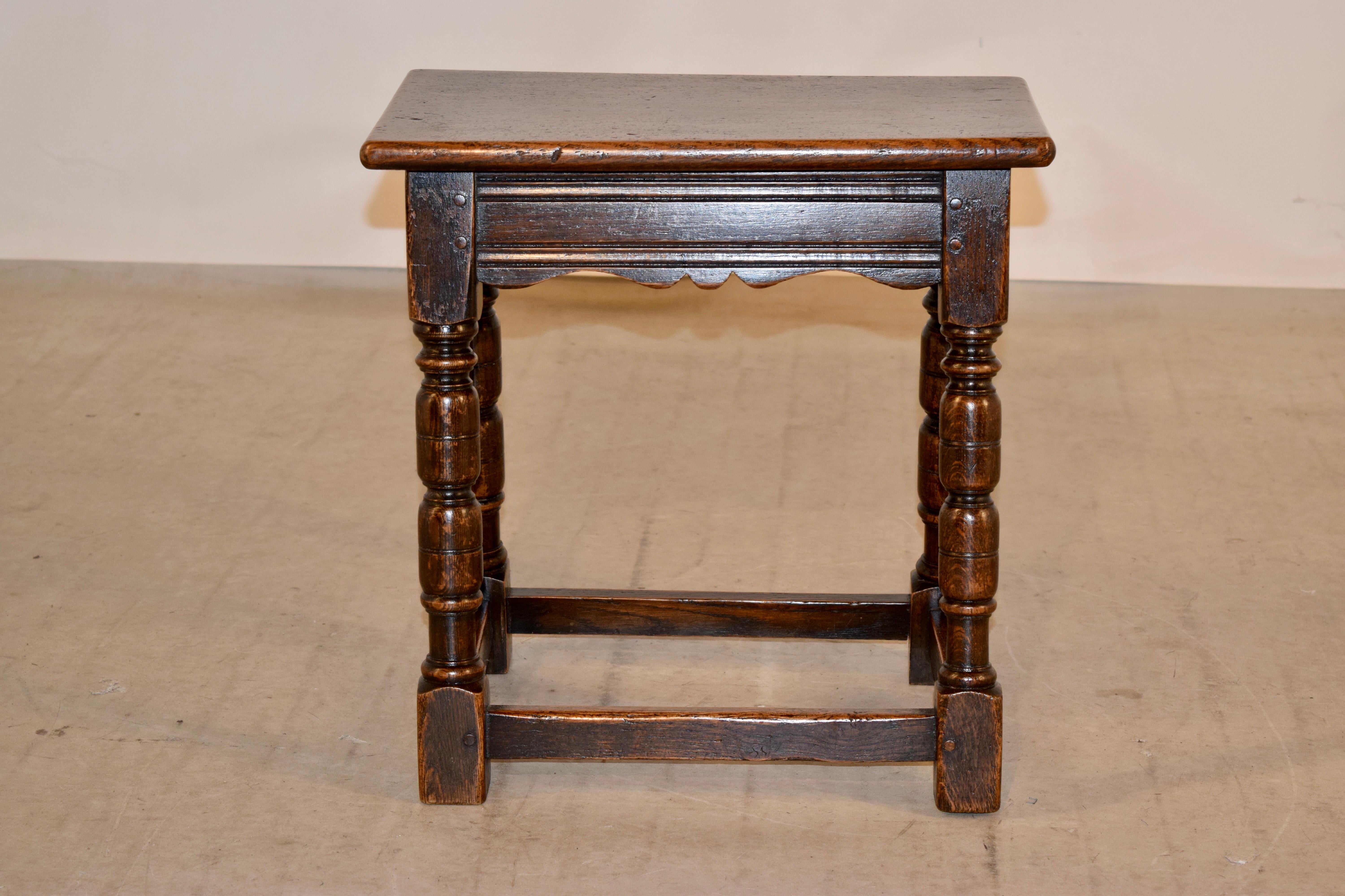 19th Century English Oak Joint Stool 2