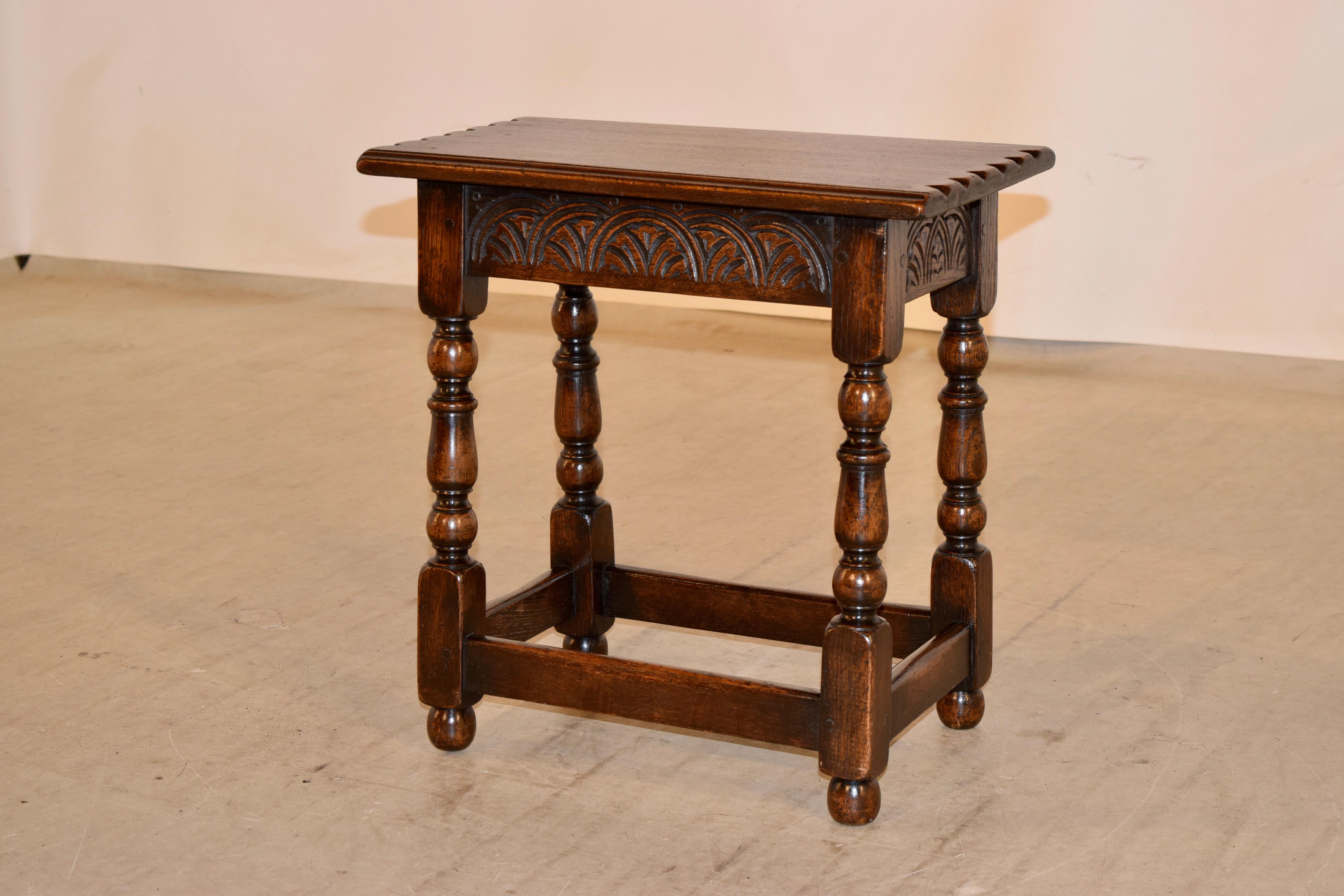 19th Century English Oak Joint Stool 2