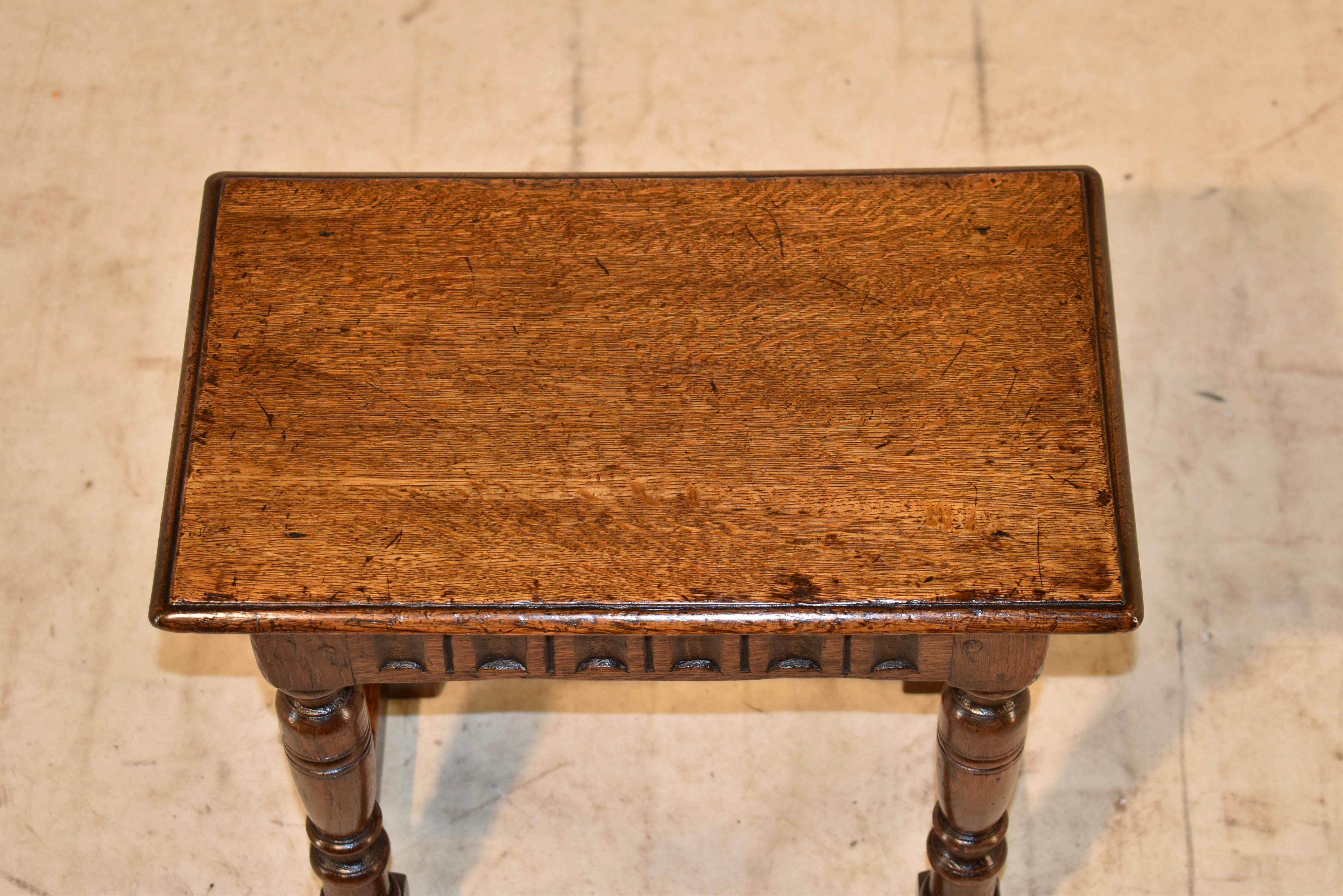 19th Century English Oak Joint Stool For Sale 1