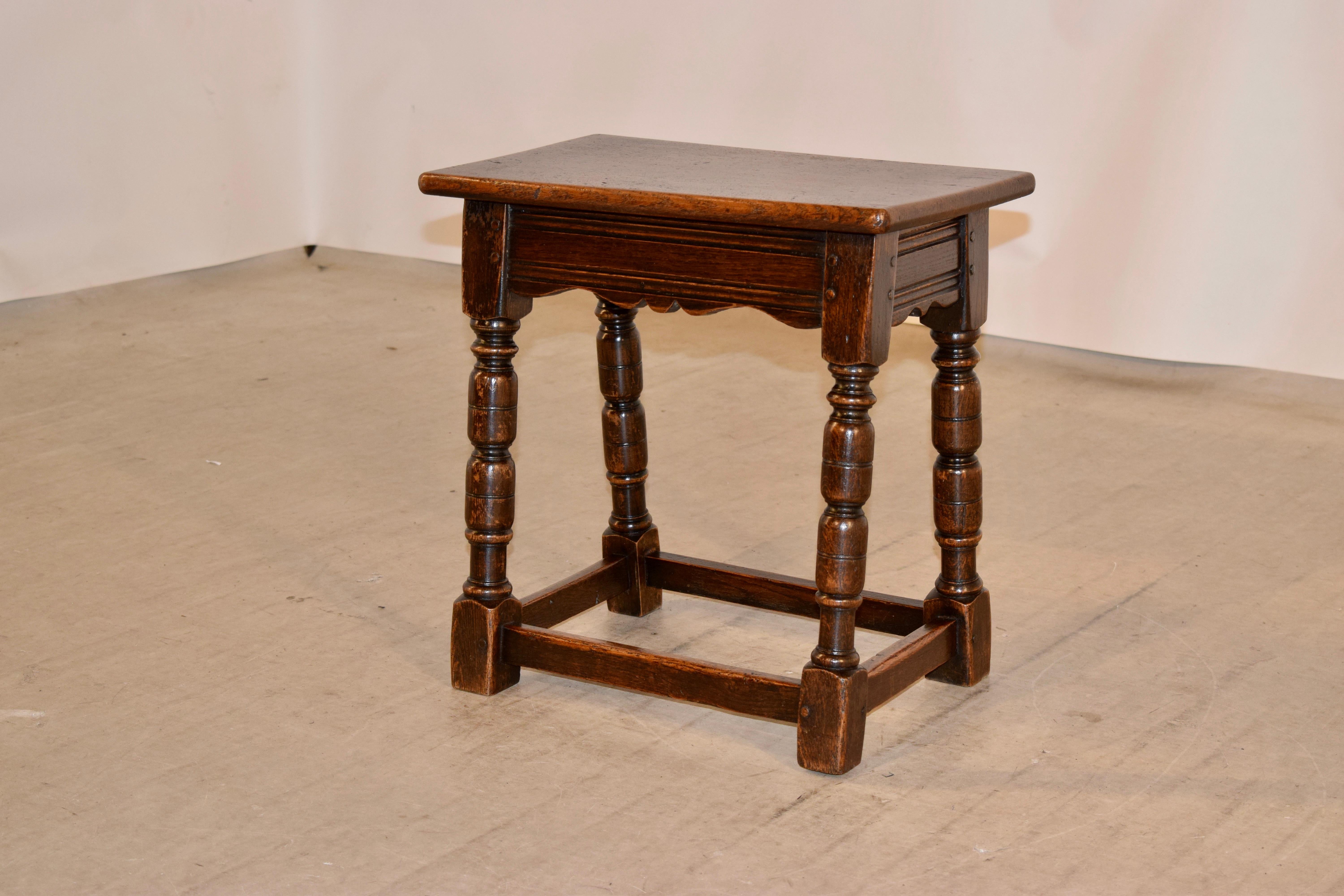 19th Century English Oak Joint Stool 3