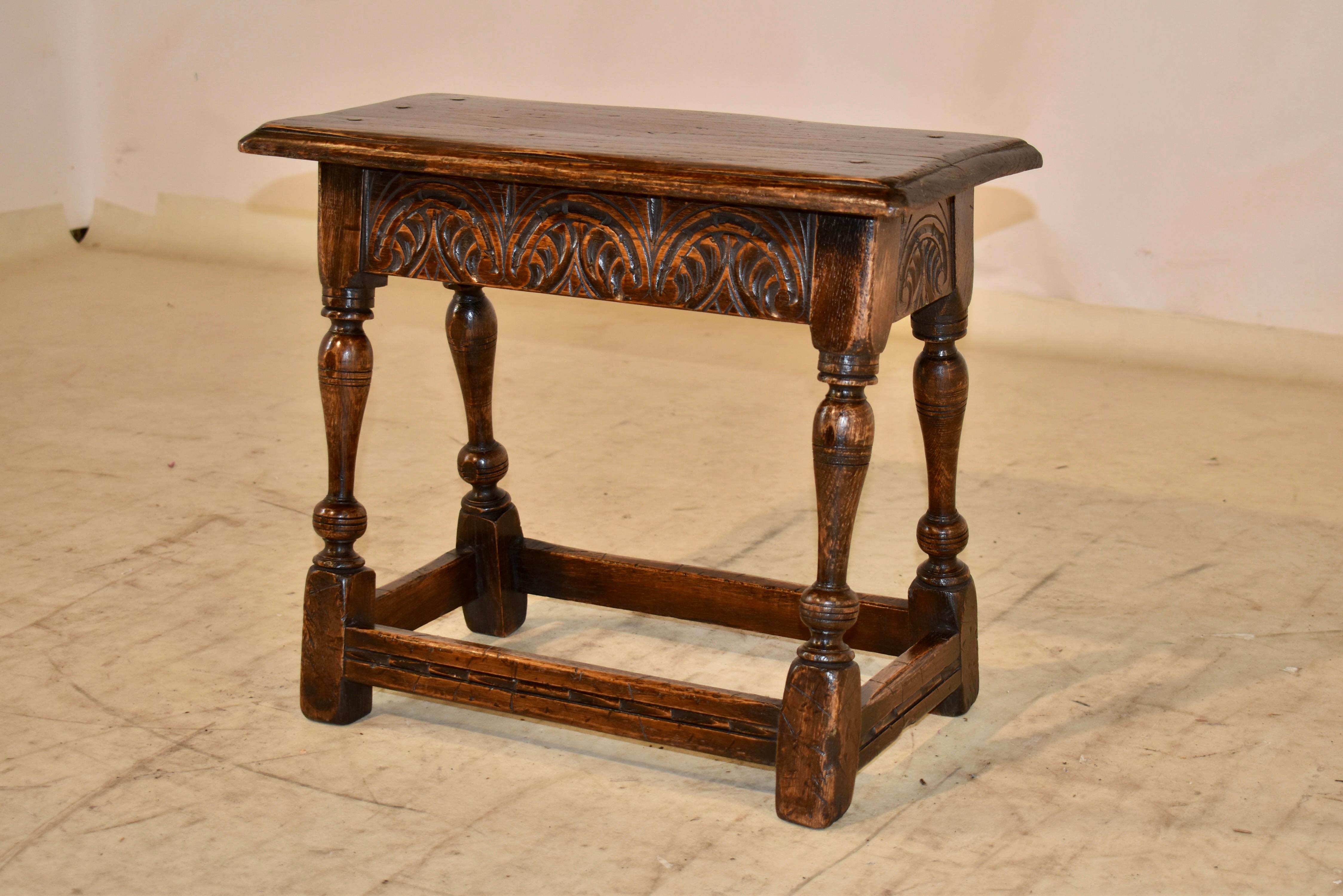 19th Century English Oak Joint Stool For Sale 2