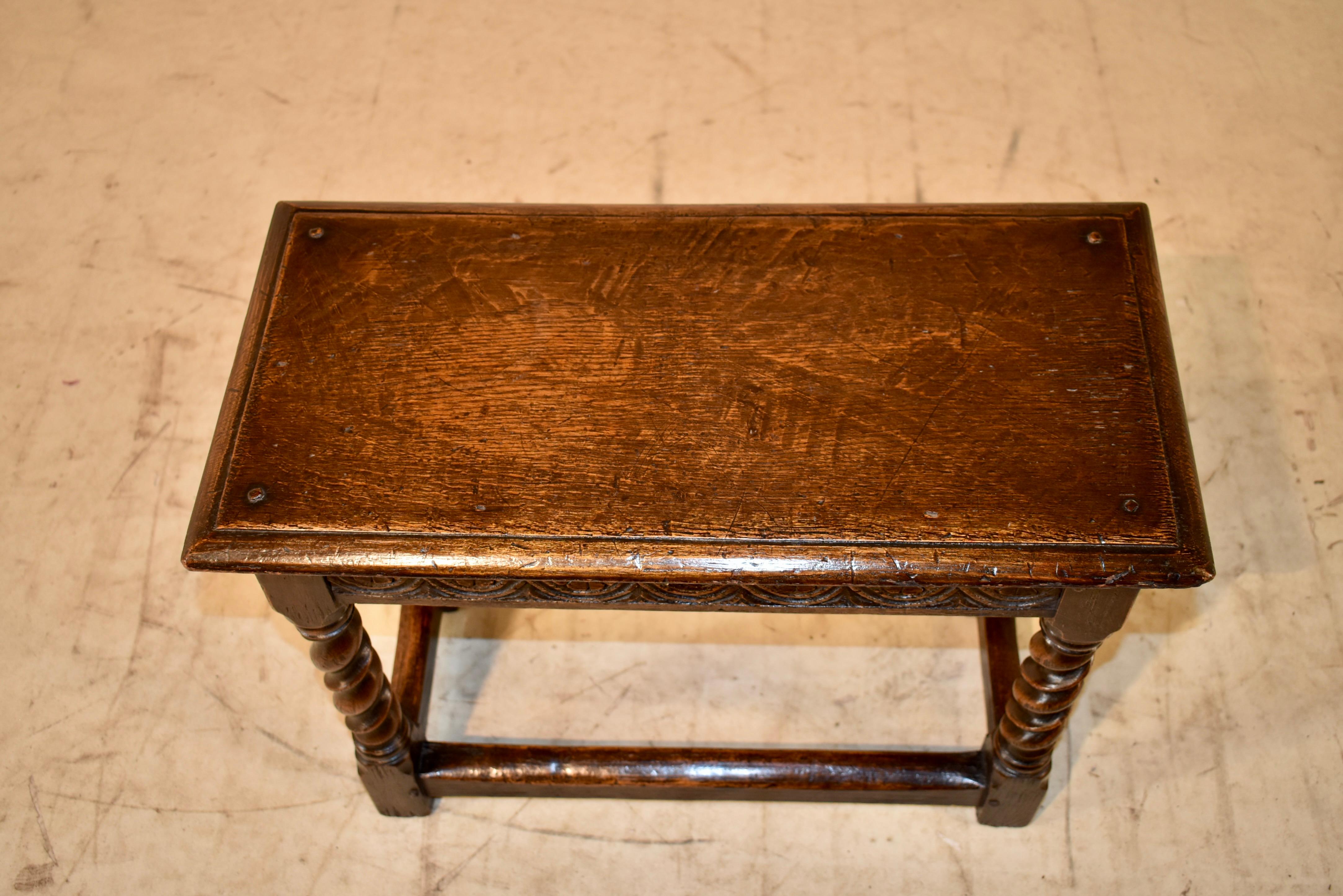 19th Century English Oak Joint Stool For Sale 3
