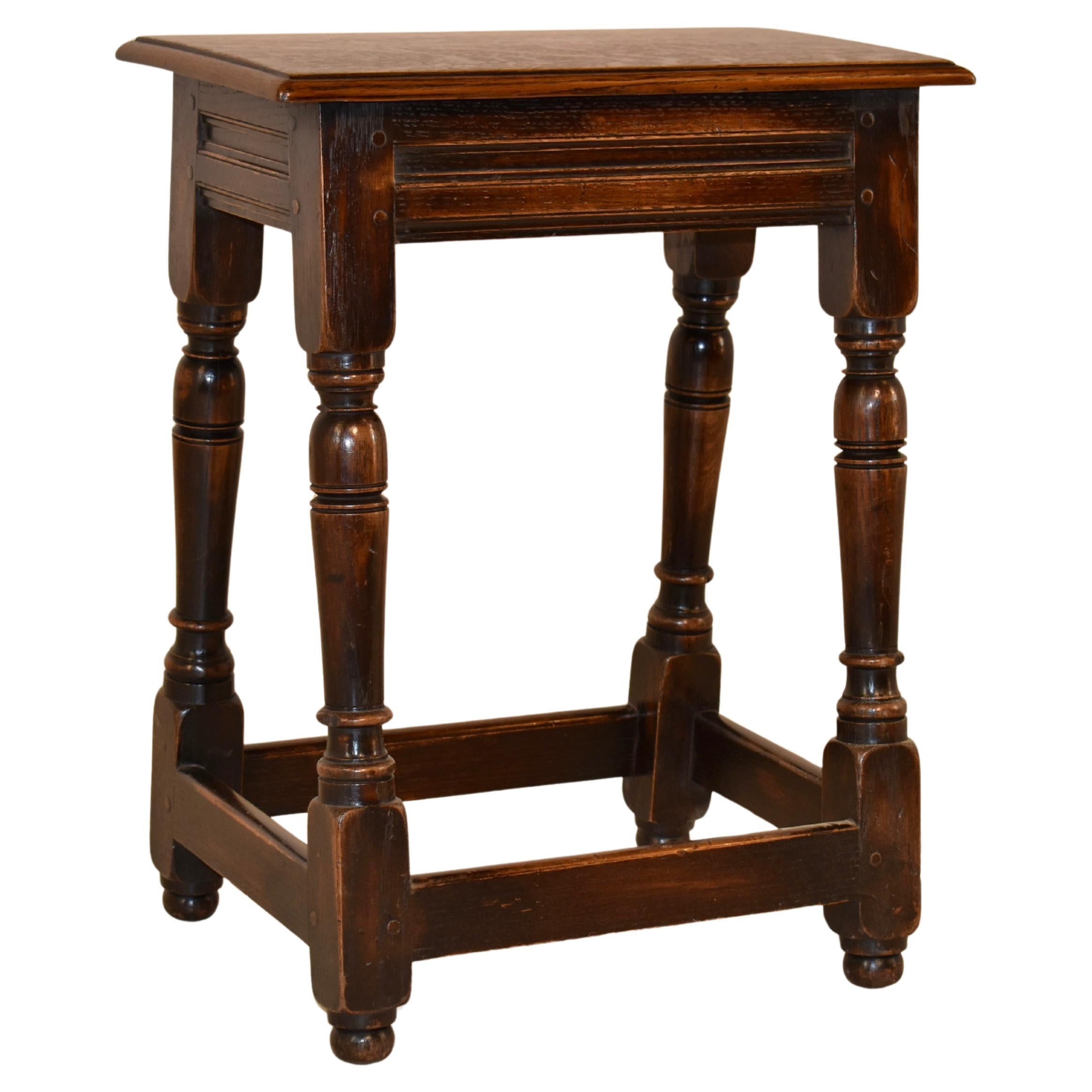 19th Century English Oak Joint Stool For Sale