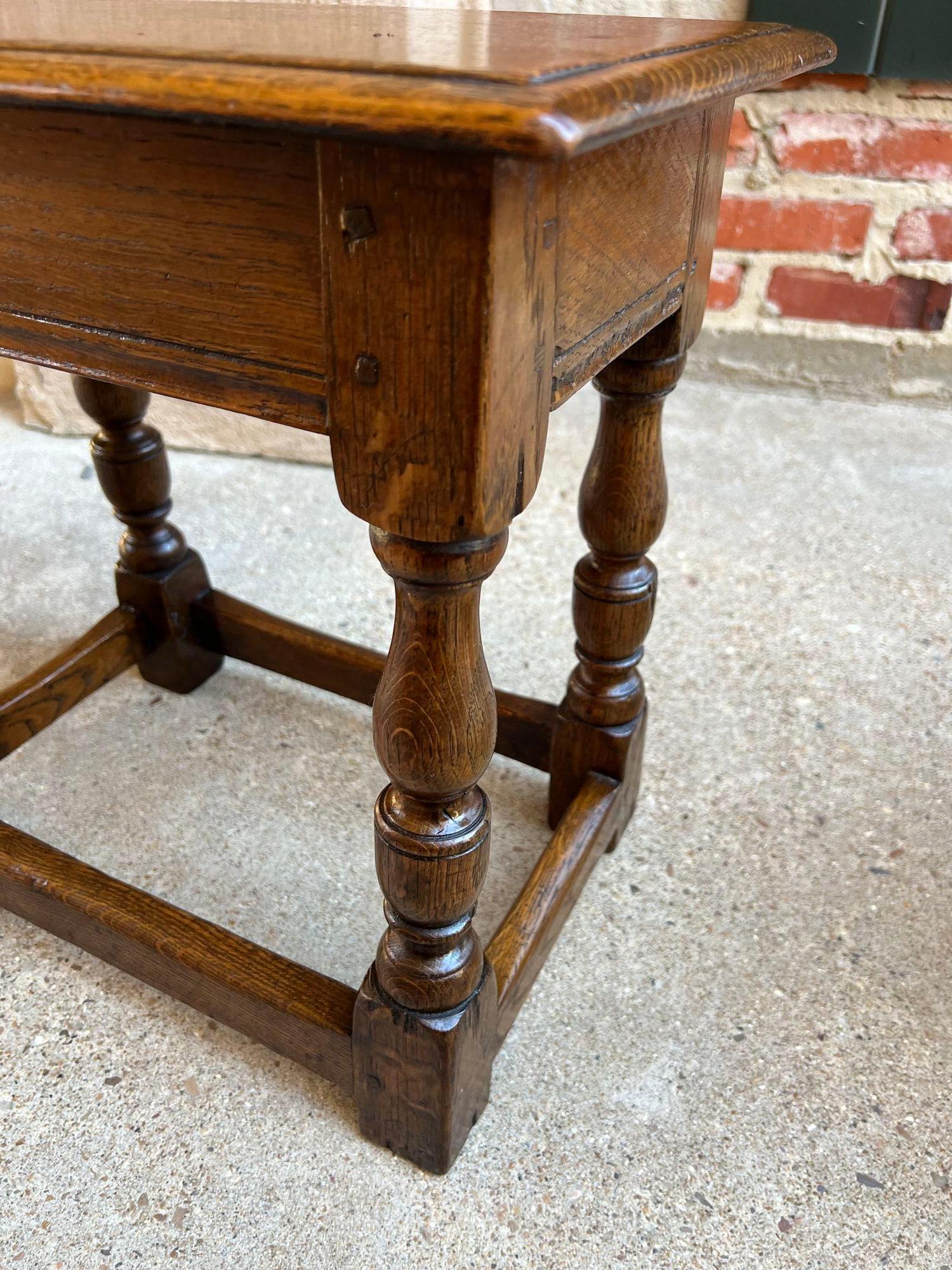 Mid-19th Century 19th century English Oak Joint Stool Pegged Bench Display Stand For Sale