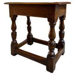 19th century English Oak Joint Stool Pegged Bench Display Stand