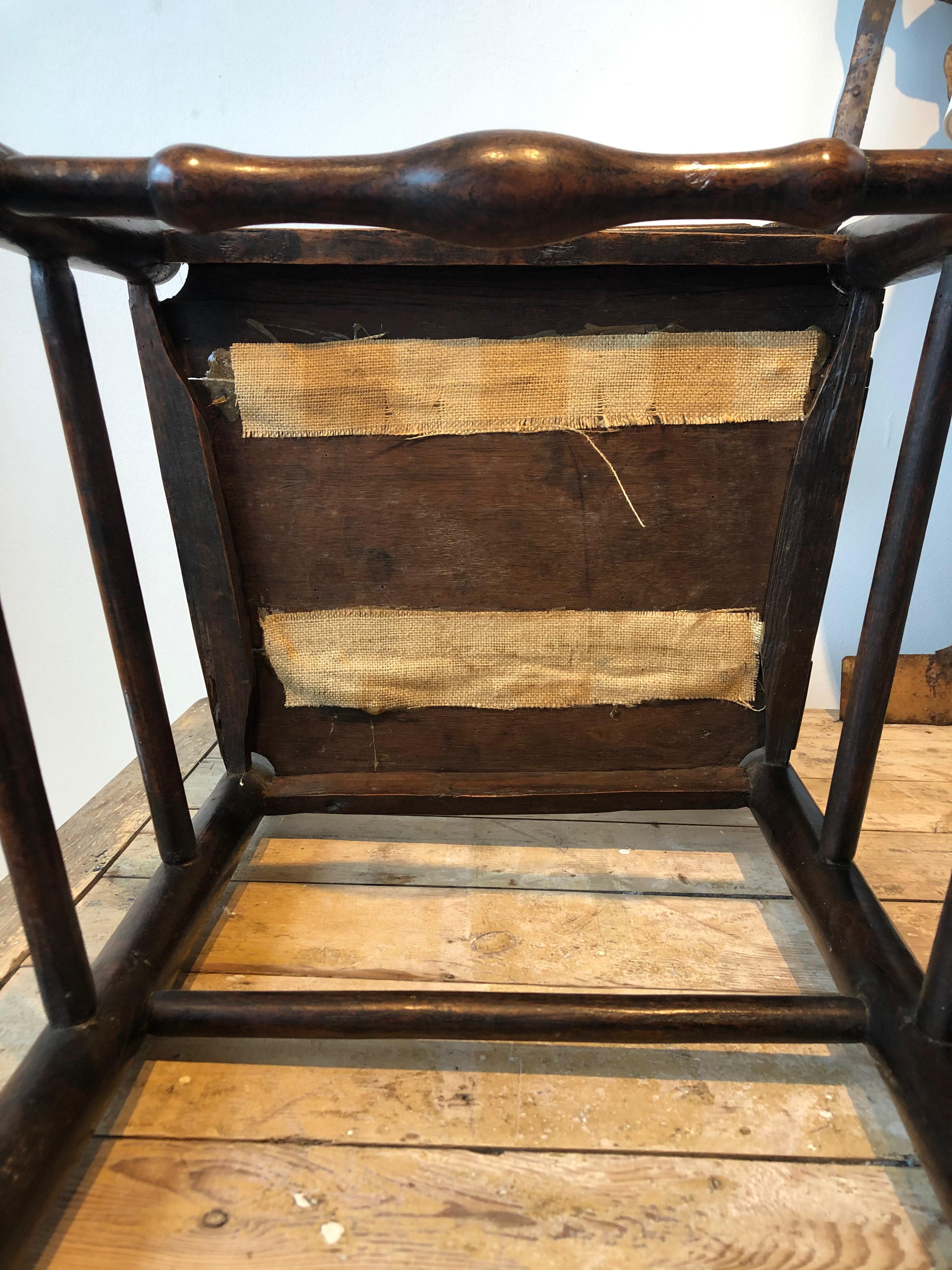19th Century English Oak Ladder Back Side Chair 6