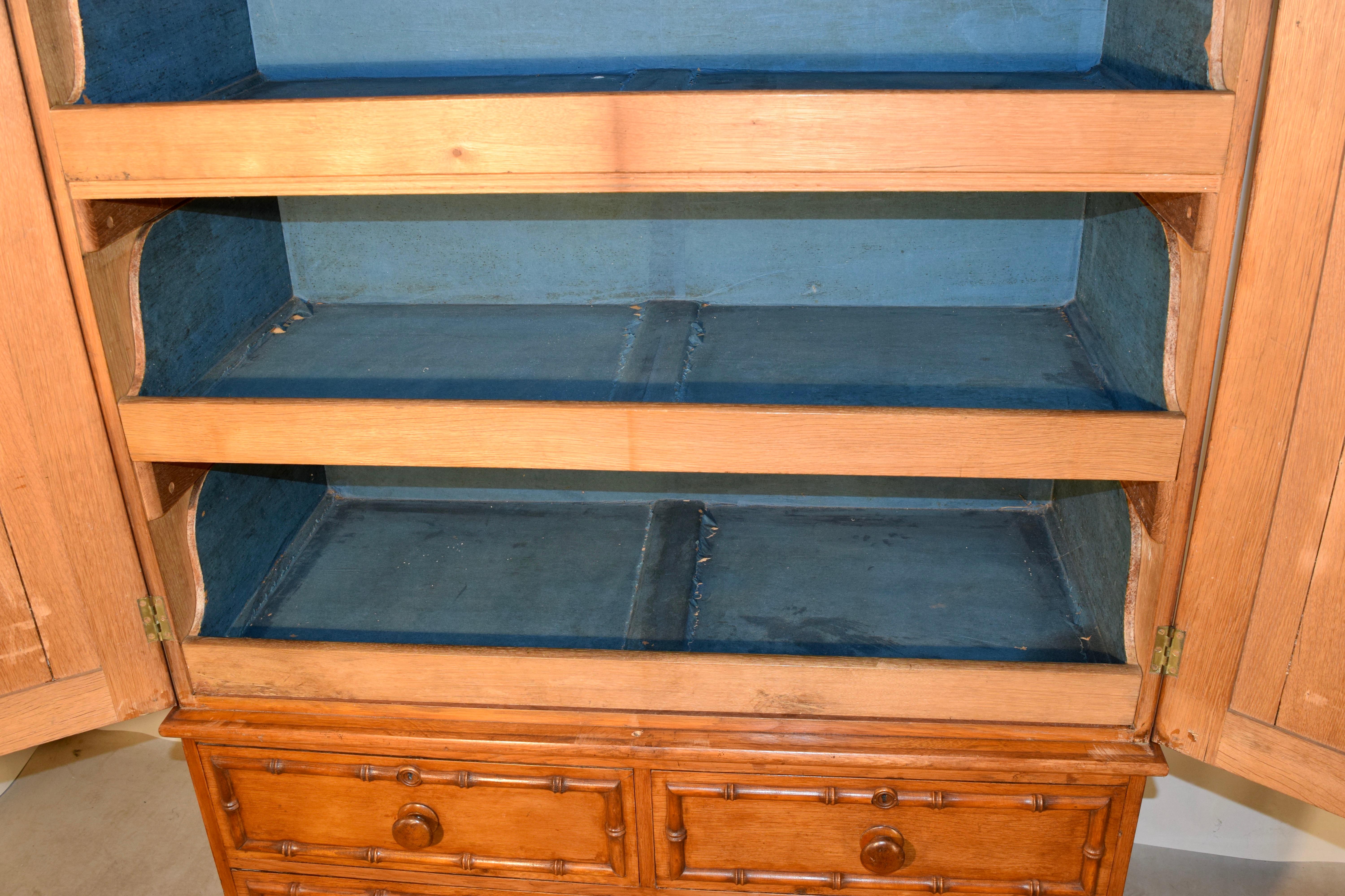 19th Century English Oak Linen Press 8