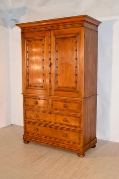 19th Century English Oak Linen Press