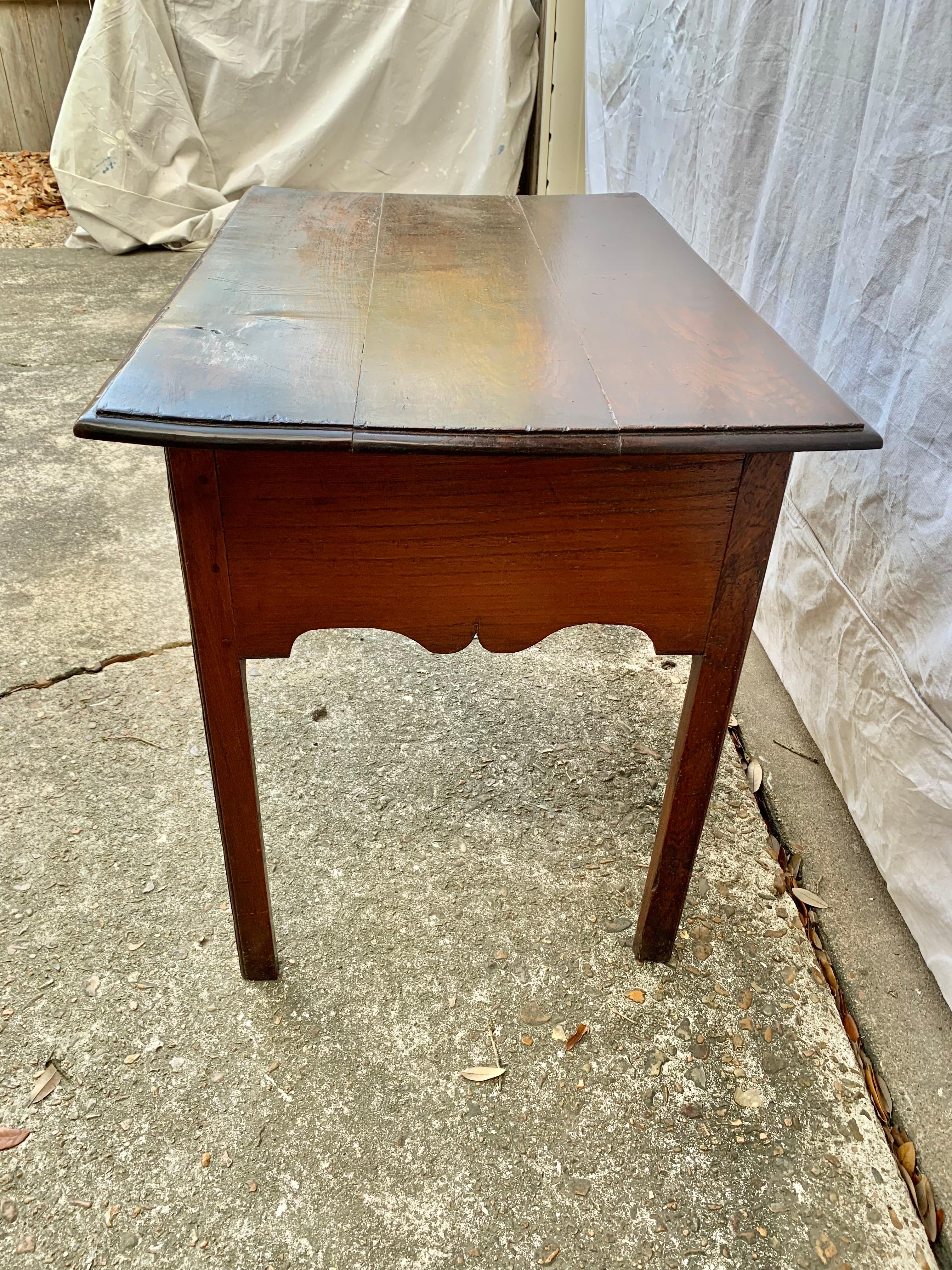 Hand-Crafted 19th Century English Oak Lowboy Side Table For Sale