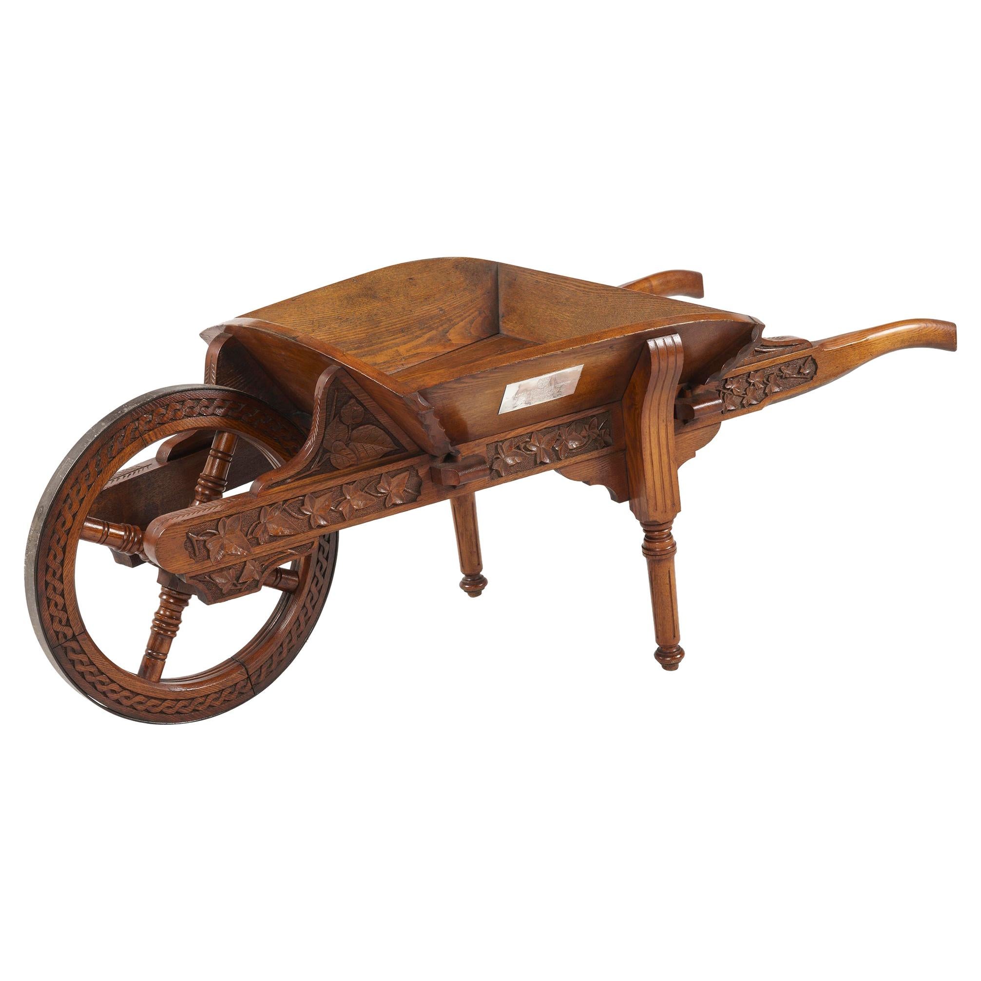19th Century English Oak Miniature Presentation Wheelbarrow