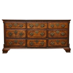 19th Century English Oak Mule Chest with Lift-Top Compartment and Six Drawers