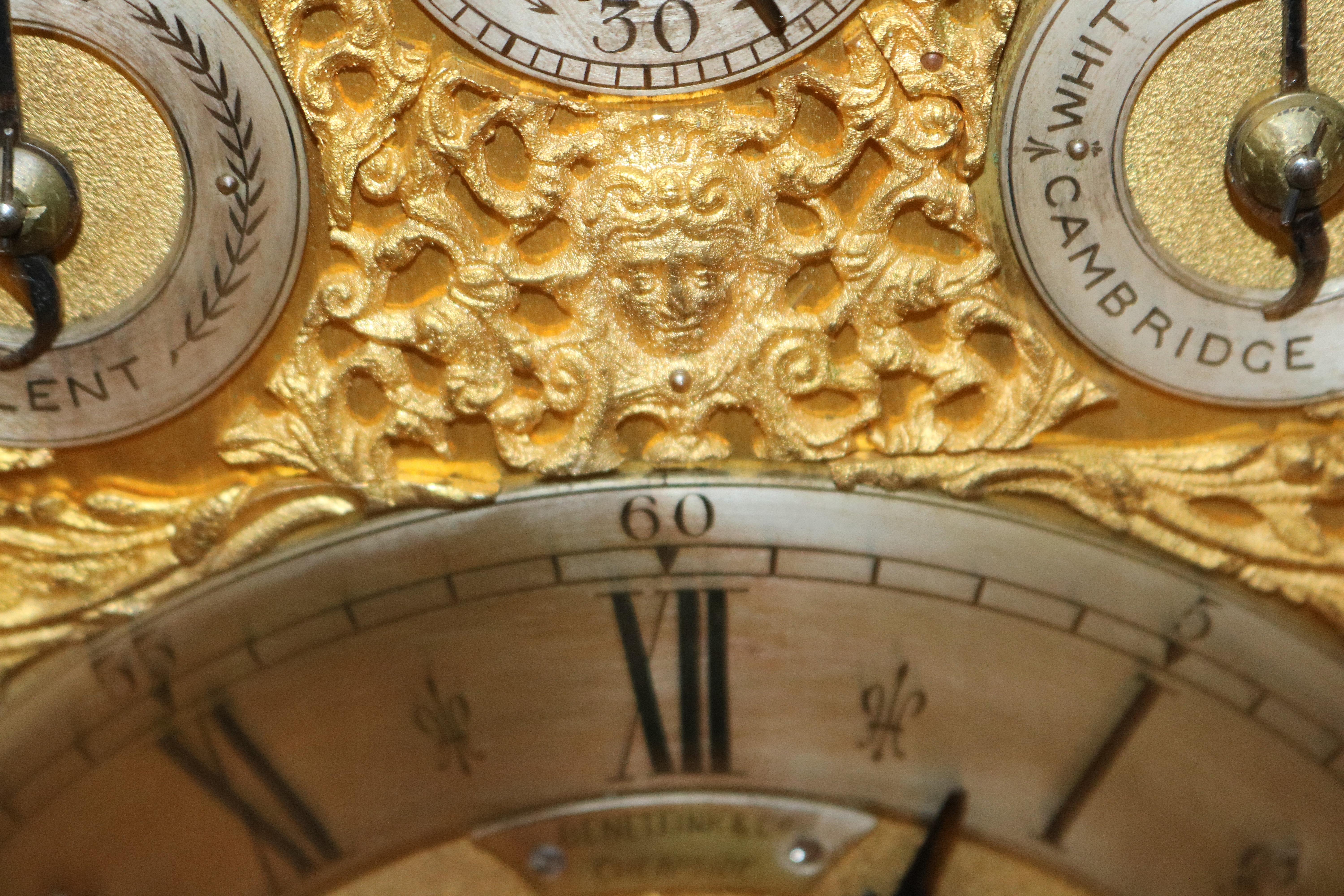 19th Century English Oak Musical Mantel Bracket Clock Retailed Benetfink & CO 10