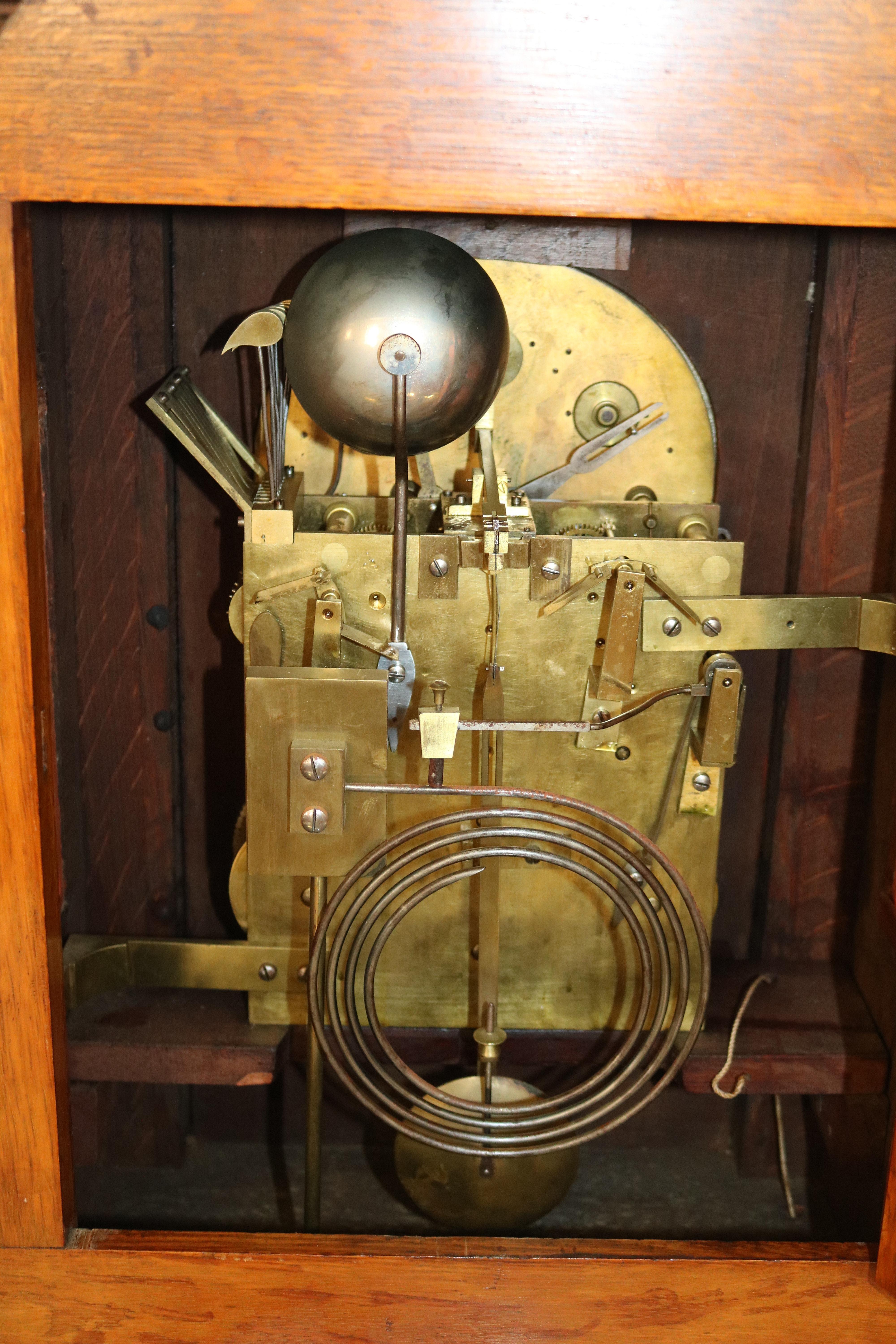 19th Century English Oak Musical Mantel Bracket Clock Retailed Benetfink & CO For Sale 1