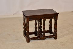 19th Century English Oak Nest of Three Tables