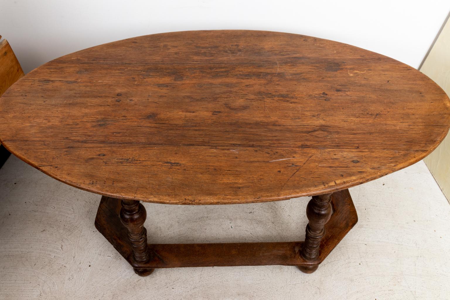 Carved 19th Century English Oak Oval Table