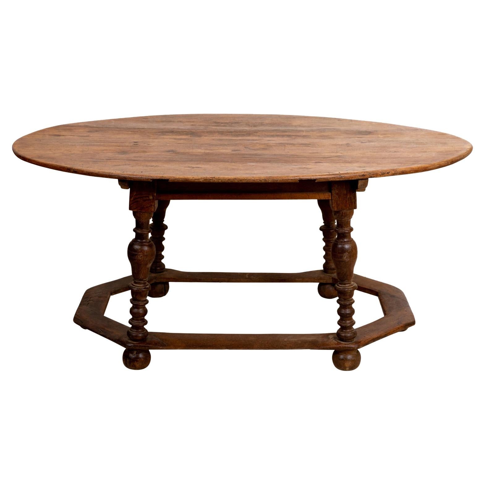 19th Century English Oak Oval Table
