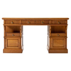 19th Century English Oak Partners Desk 'George Bartholomew & Co'