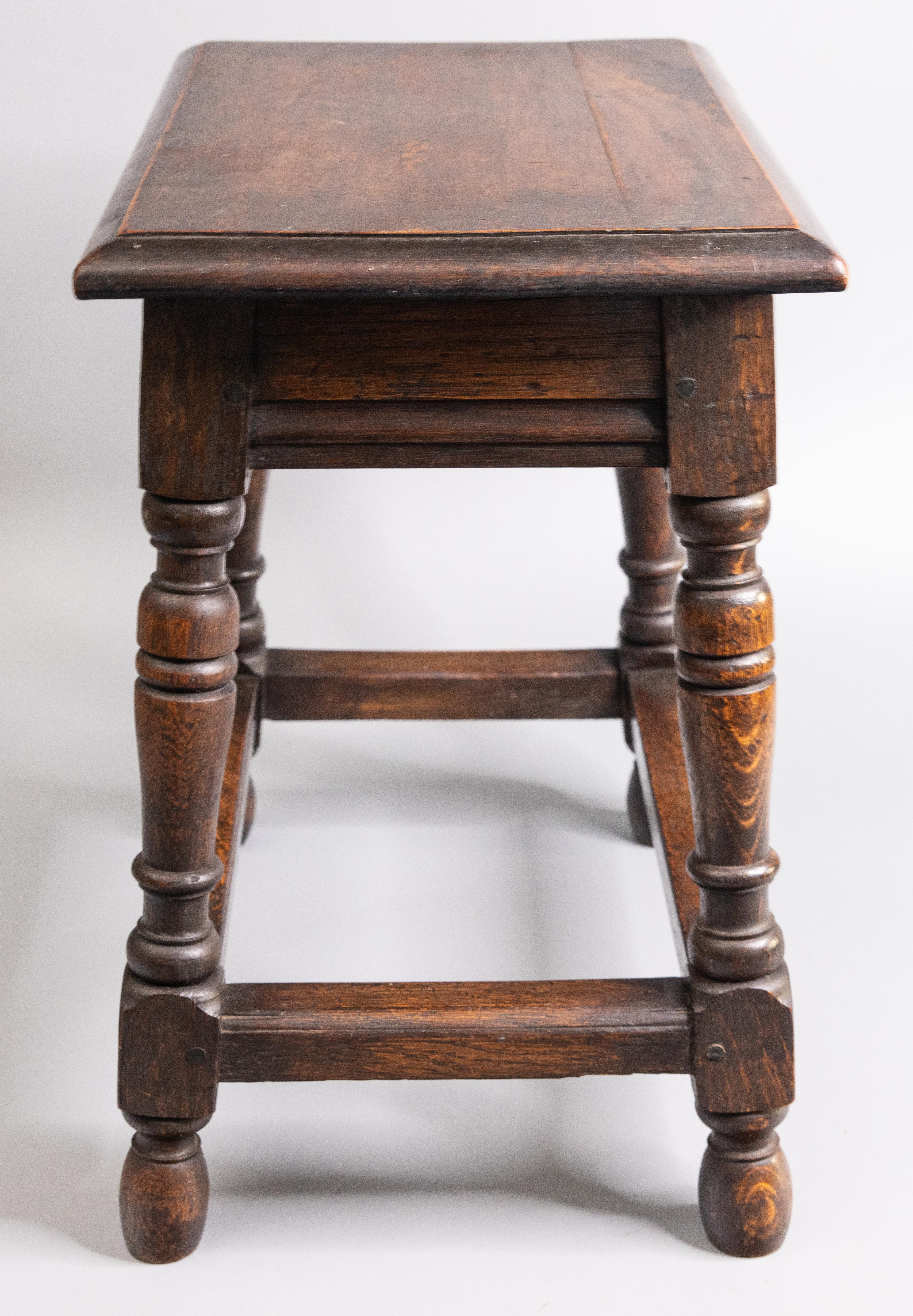 19th Century English Oak Pegged Joint Stool Side Table For Sale 1