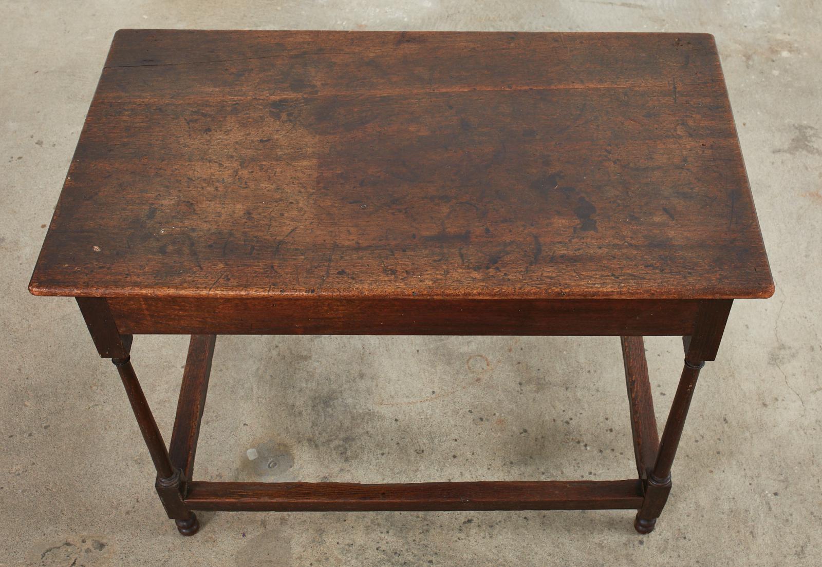 Hand-Crafted 19th Century English Oak Pub Tavern or Wine Table