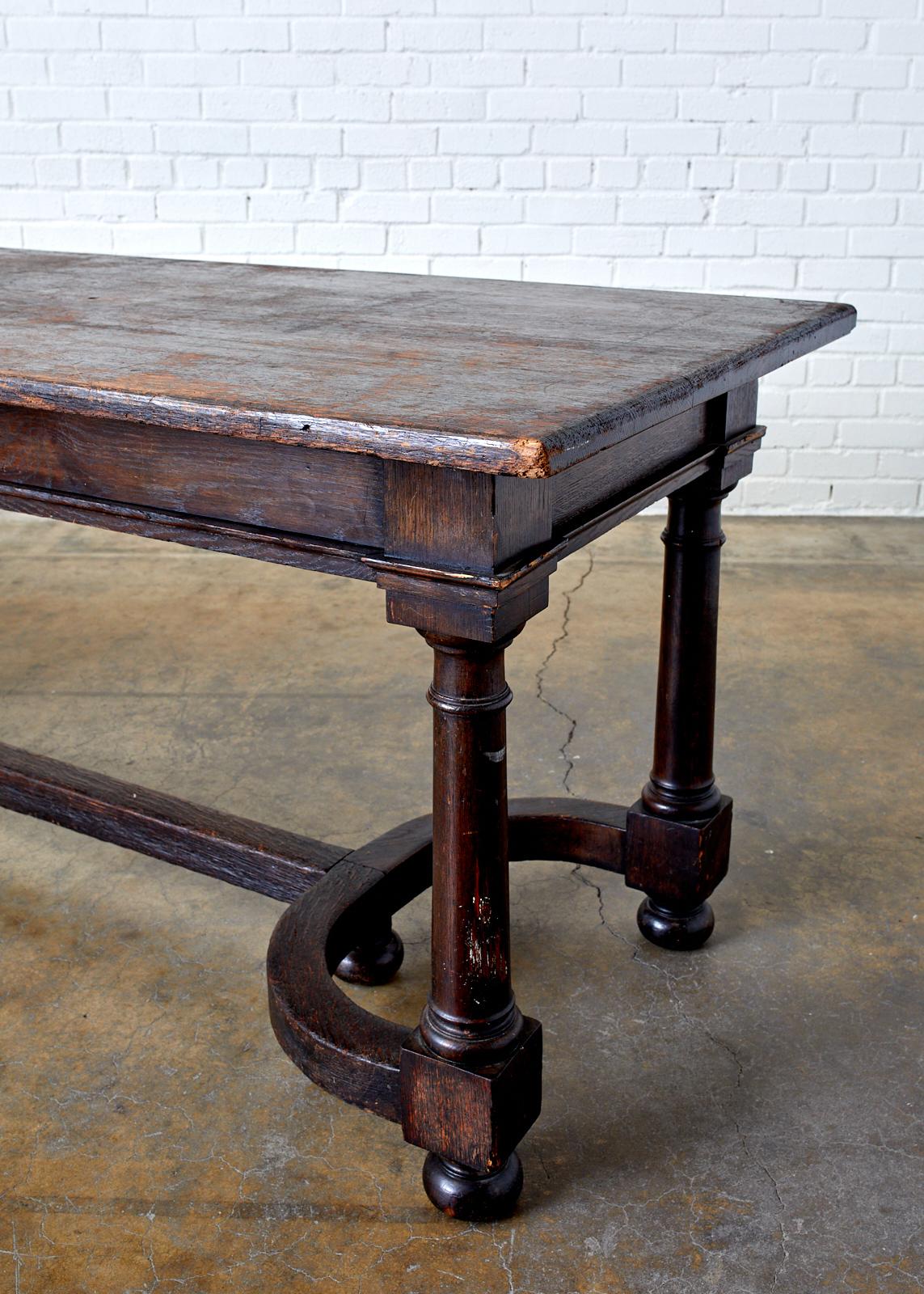 19th Century English Oak Refectory Dining Banquet Table 5