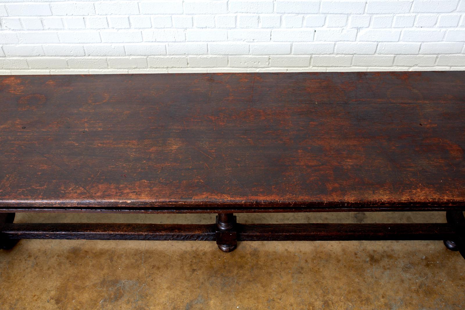 Hand-Crafted 19th Century English Oak Refectory Dining Banquet Table