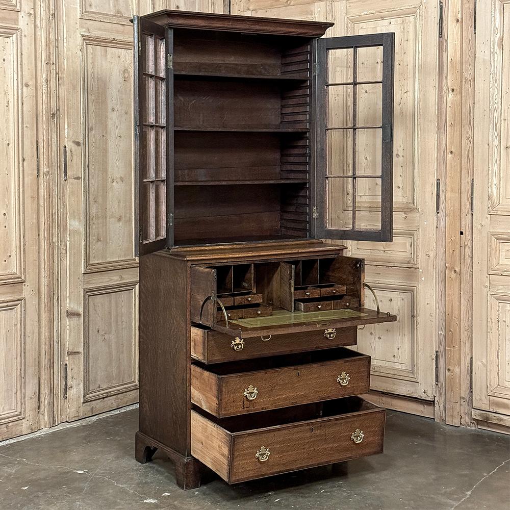 19th Century English Oak Secretary ~ Bookcase For Sale 4