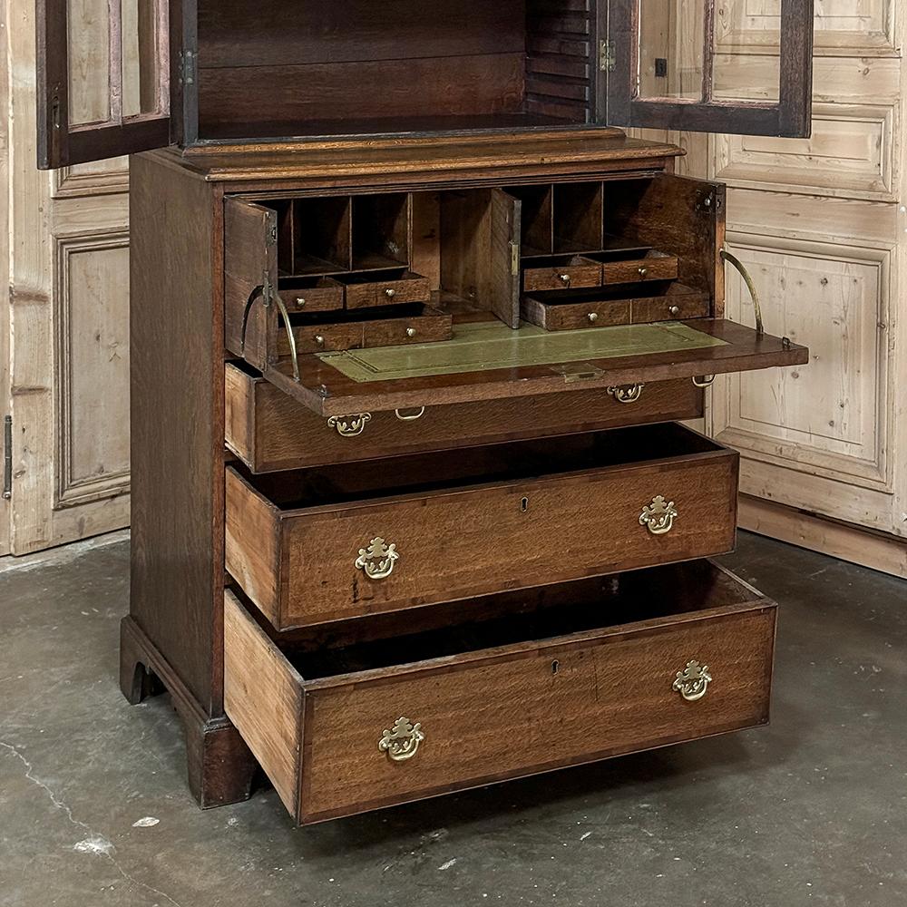 19th Century English Oak Secretary ~ Bookcase For Sale 6