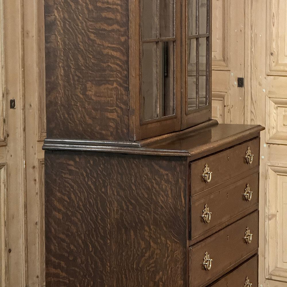19th Century English Oak Secretary ~ Bookcase For Sale 11