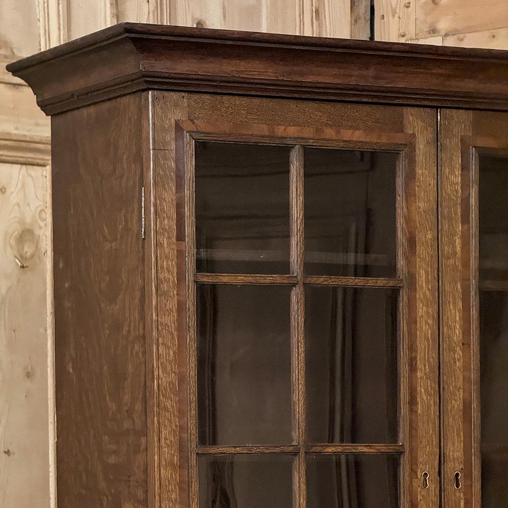 Hand-Crafted 19th Century English Oak Secretary ~ Bookcase For Sale