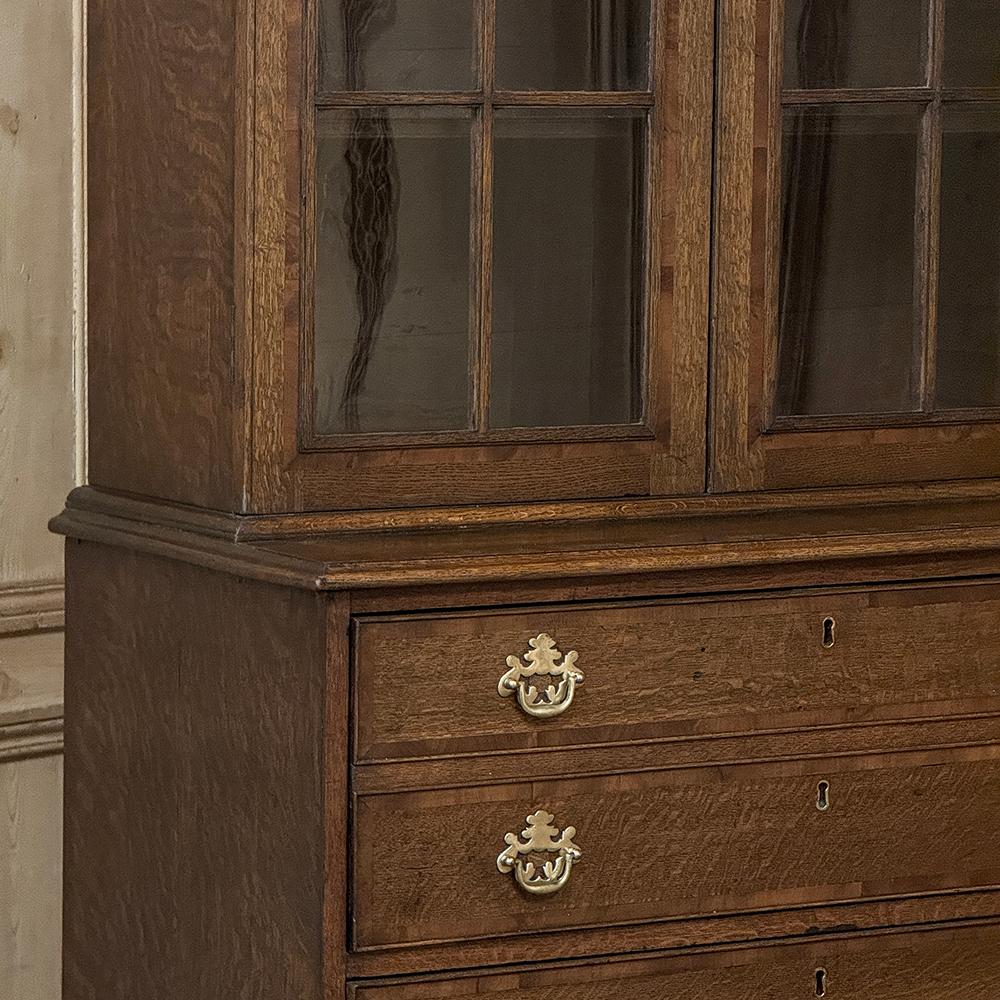 19th Century English Oak Secretary ~ Bookcase In Good Condition For Sale In Dallas, TX