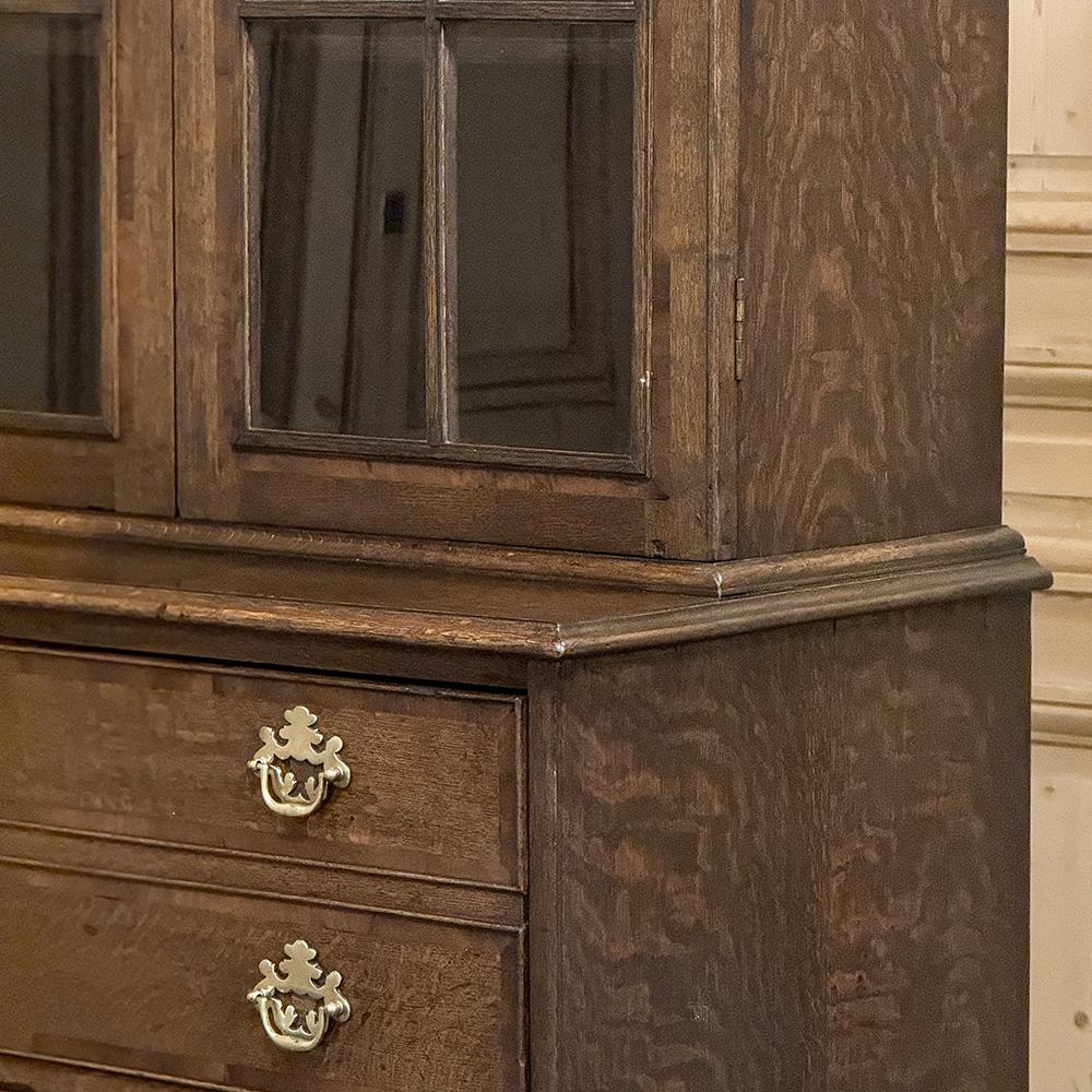 19th Century English Oak Secretary ~ Bookcase For Sale 2