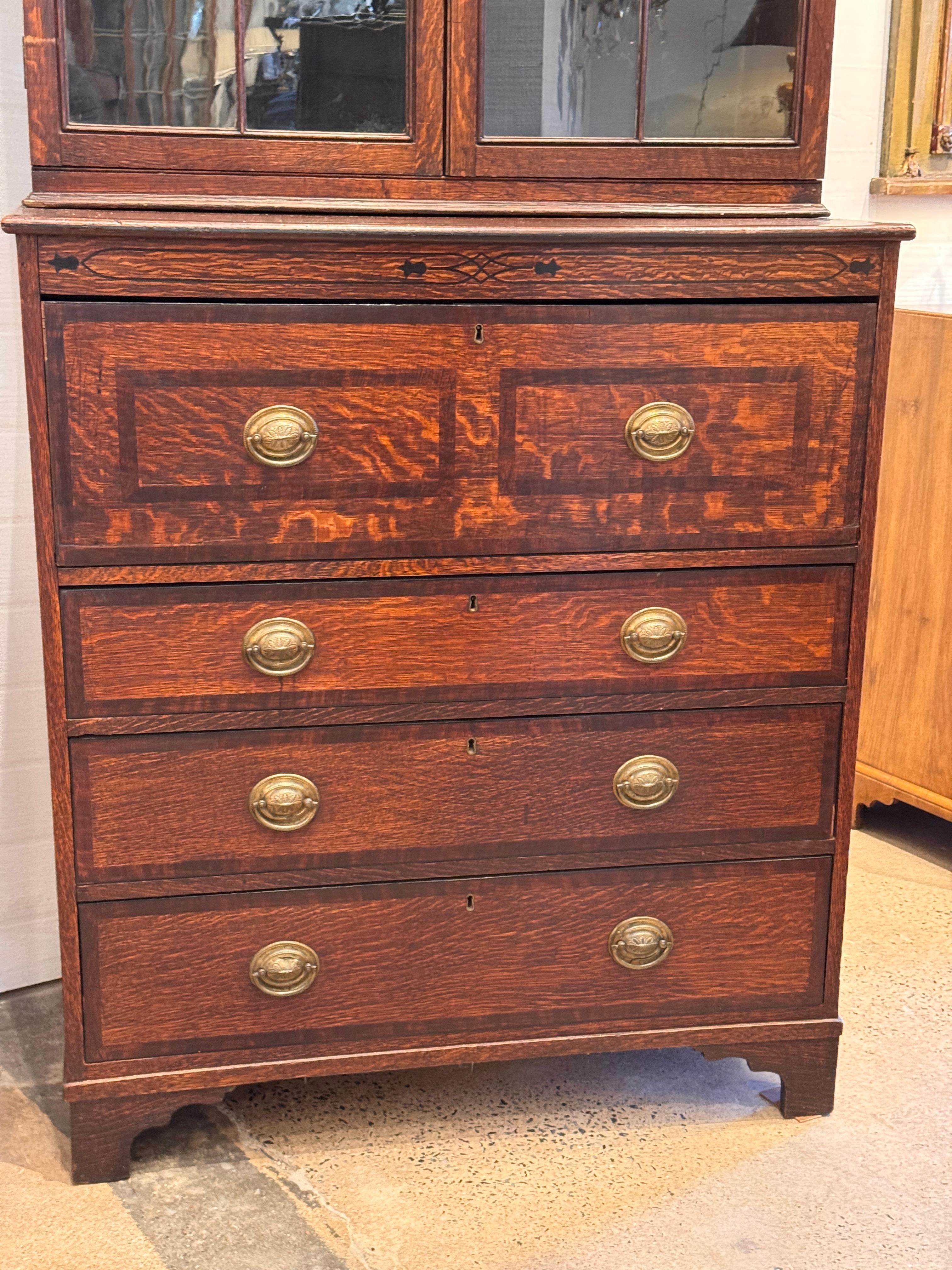 Englischer Eichenholzsekretär des 19. Jahrhunderts im Angebot 1