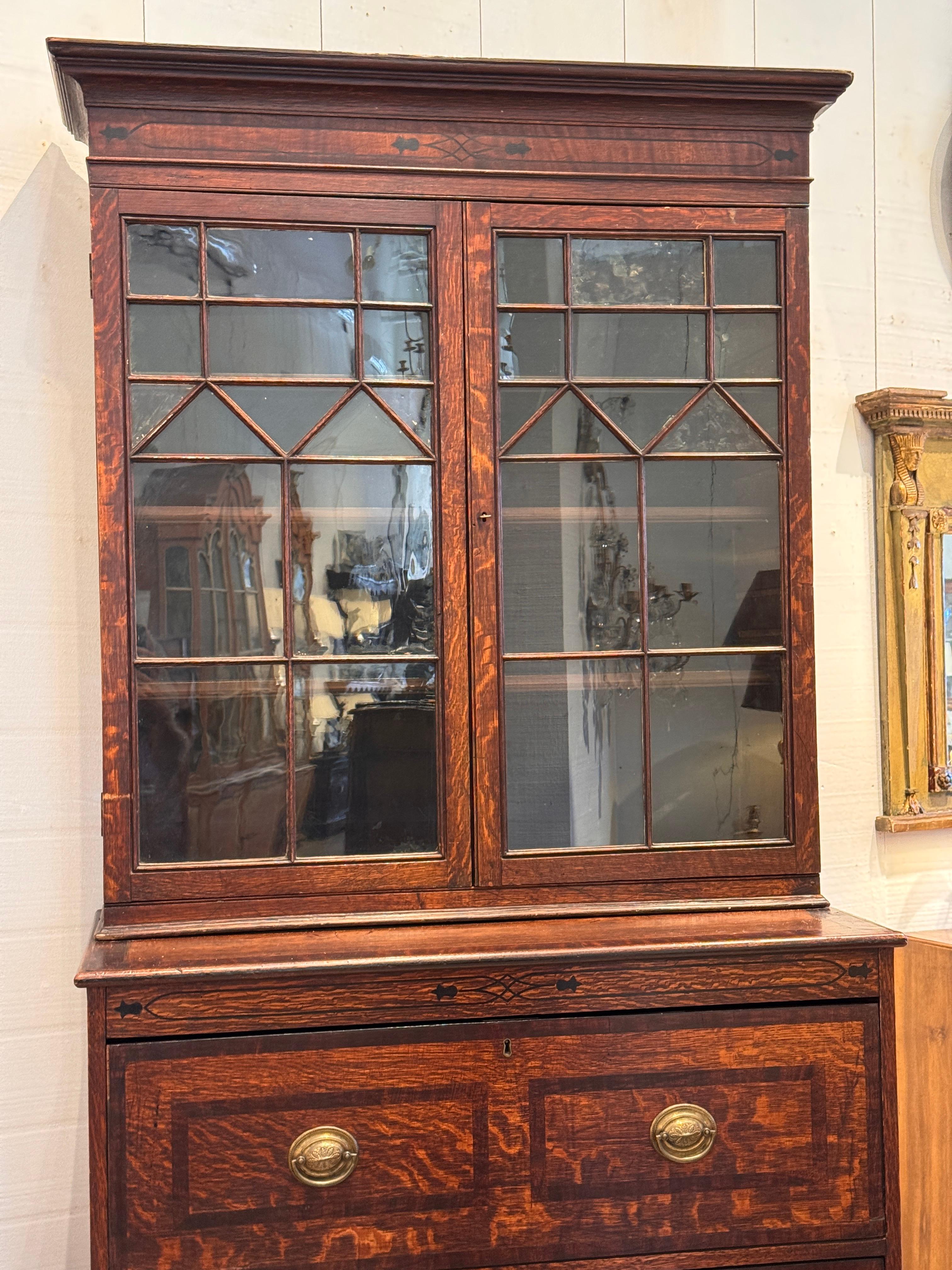 Englischer Eichenholzsekretär des 19. Jahrhunderts im Angebot 2