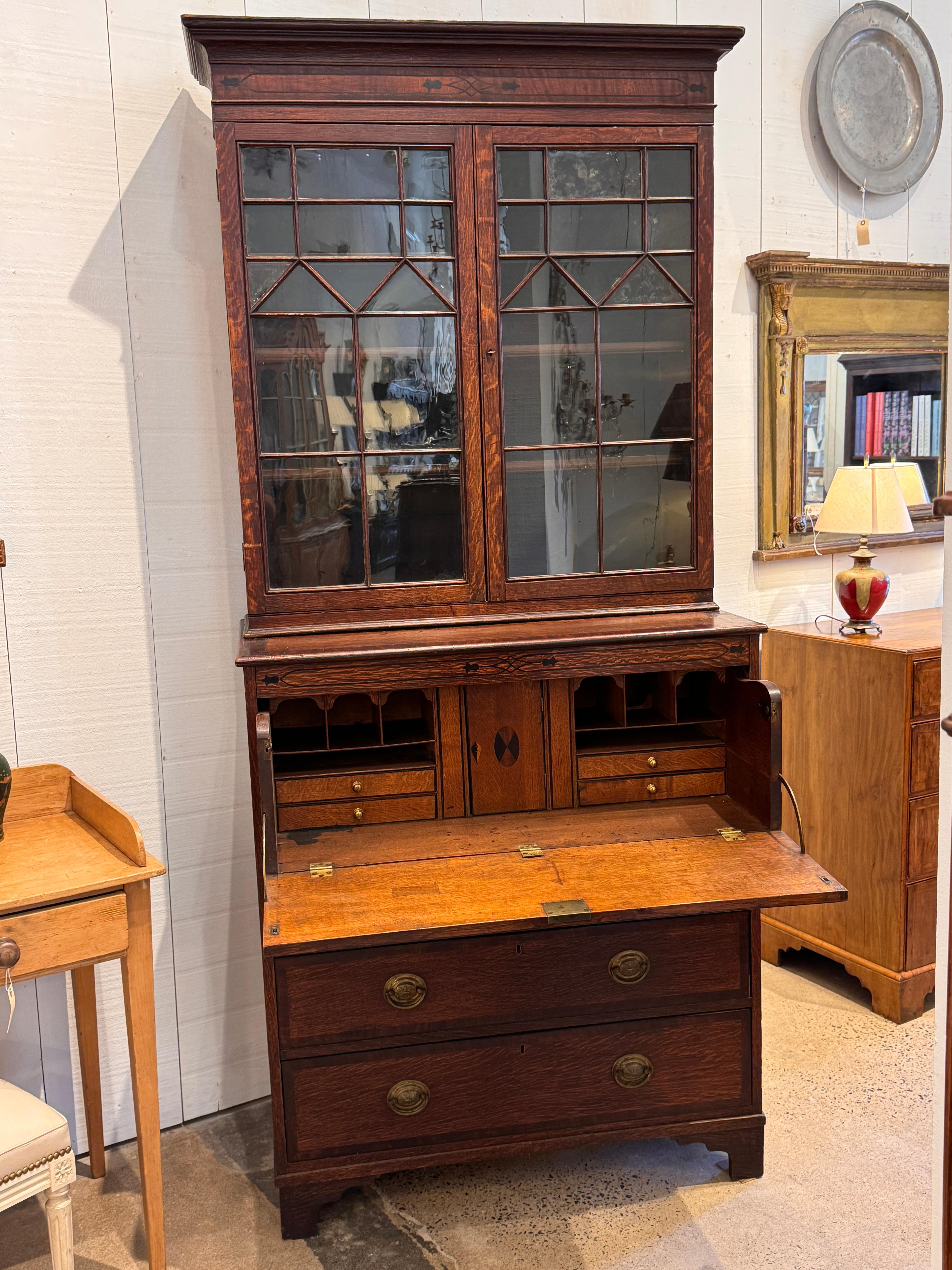 Englischer Eichenholzsekretär des 19. Jahrhunderts im Angebot 4