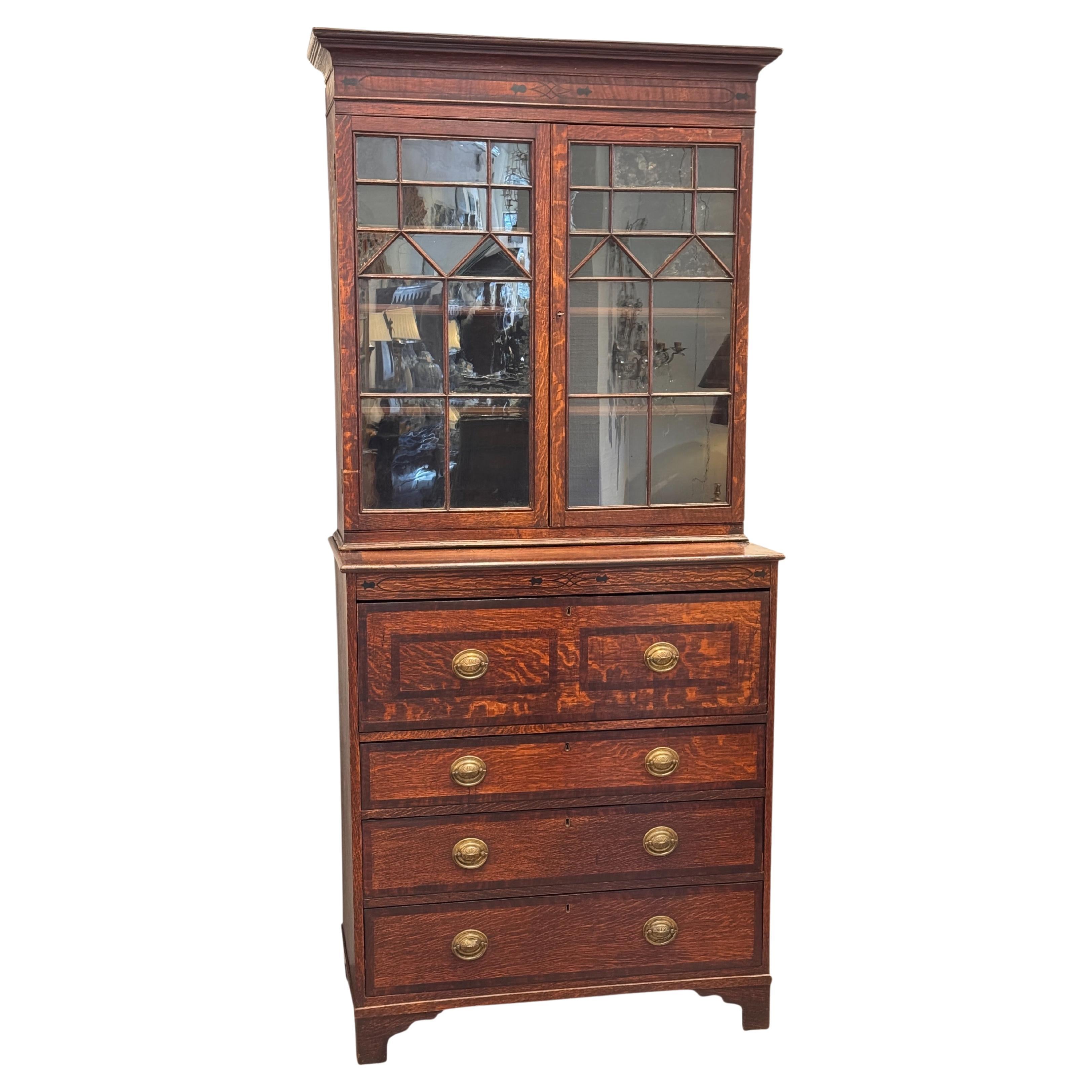 19th Century English Oak Secretary