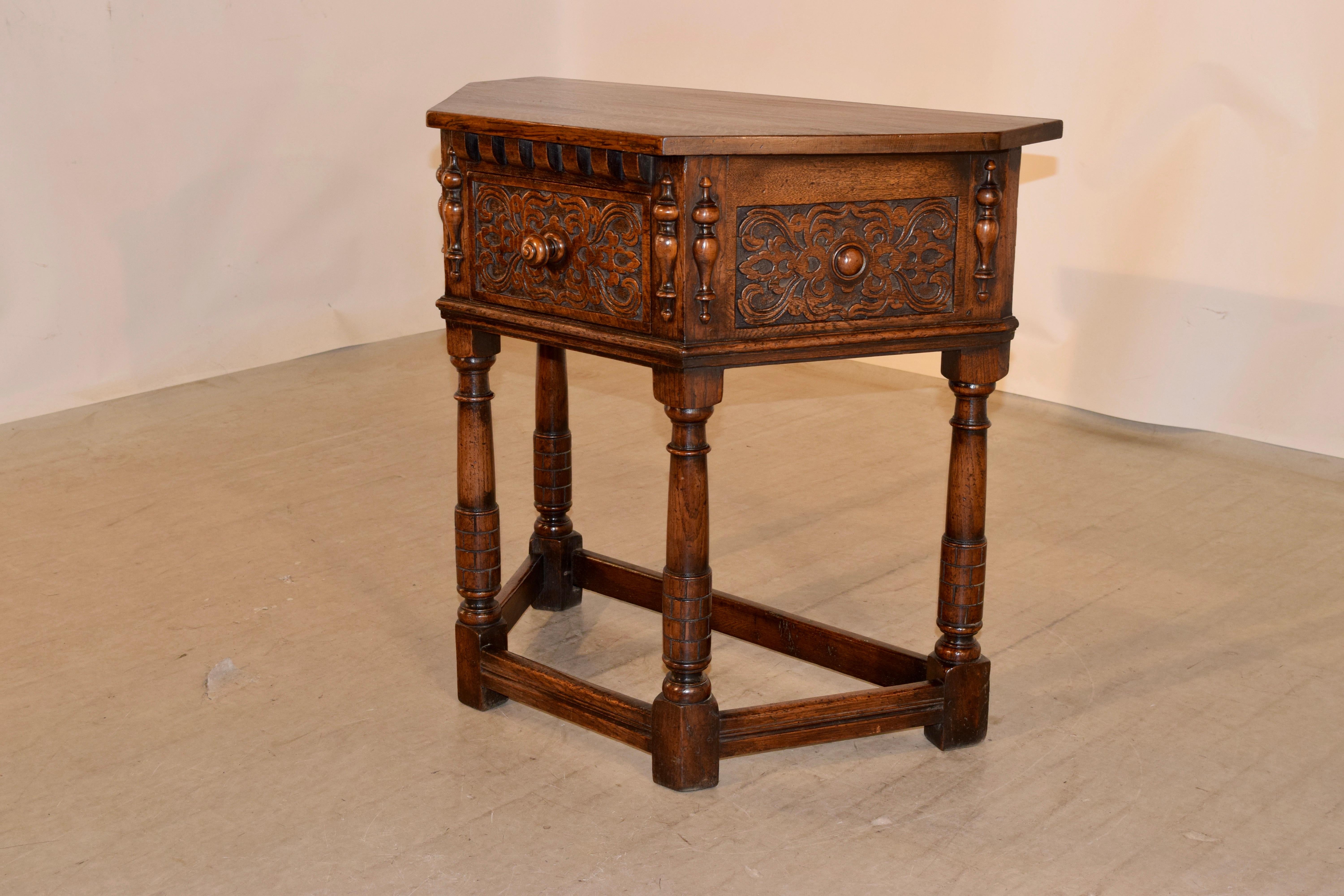 Victorian 19th Century English Oak Side Table