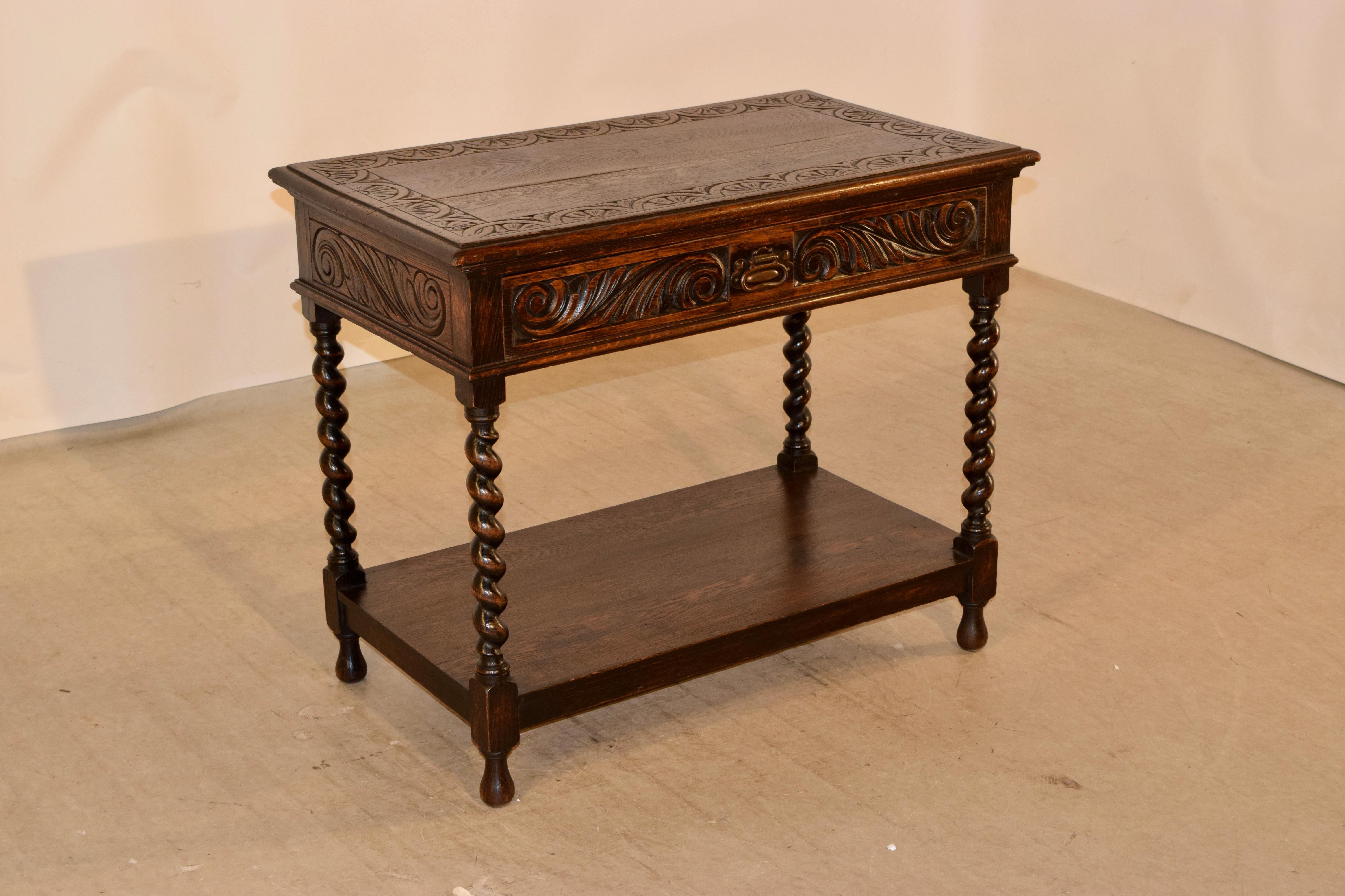 Victorian 19th Century English Oak Side Table