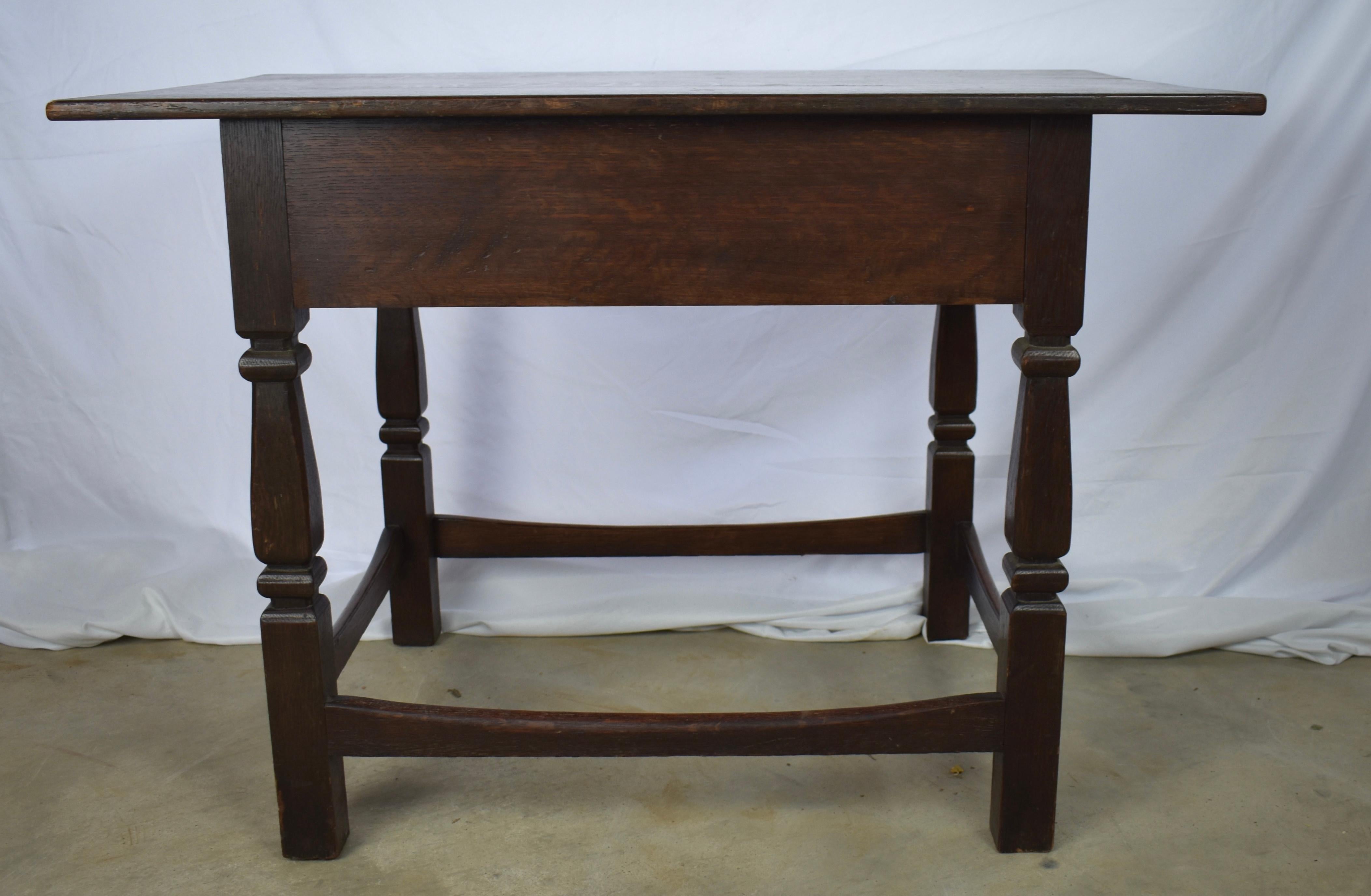 Hand-Carved 19th Century English Oak Side Table