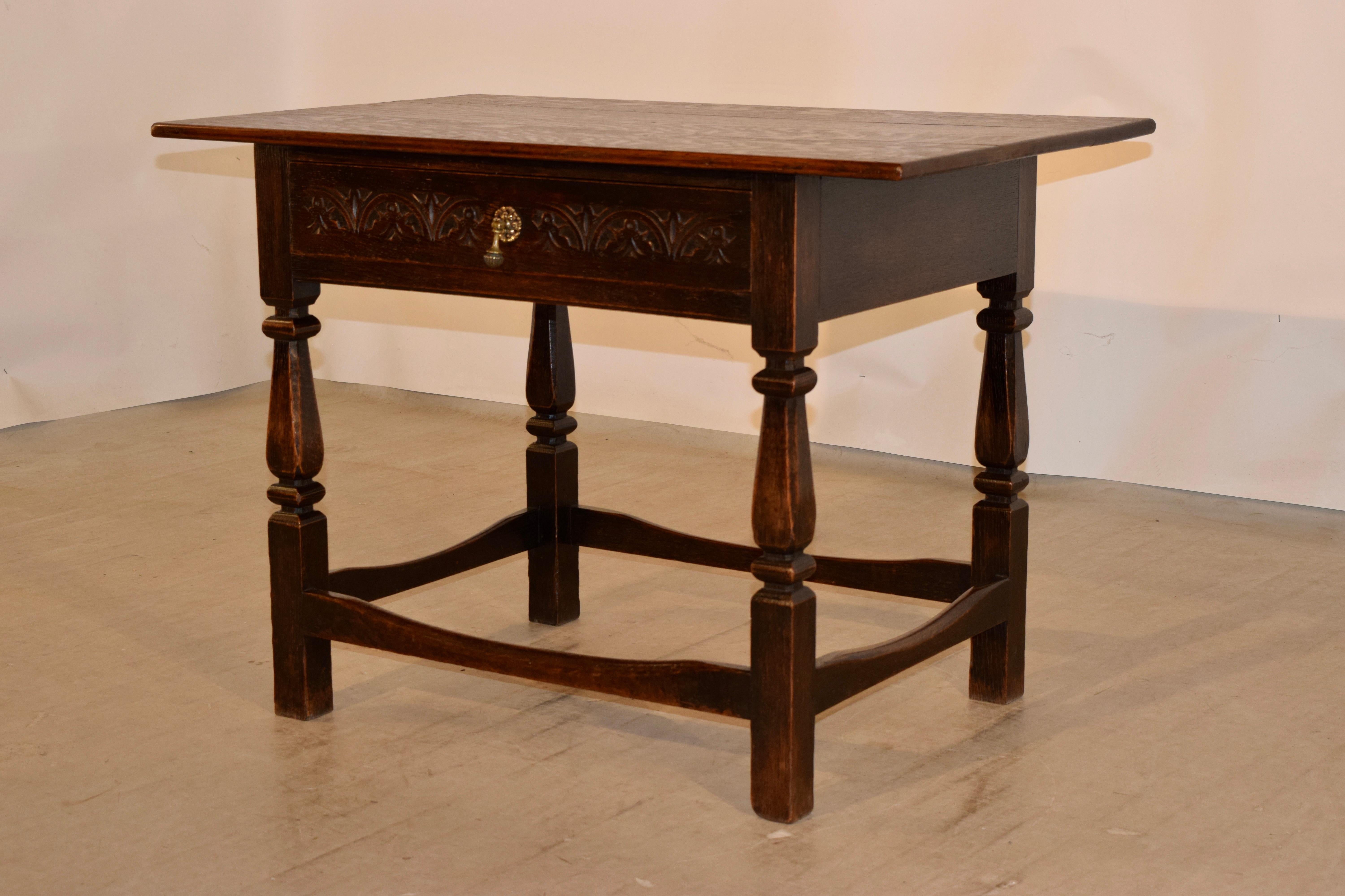 Victorian 19th Century English Oak Side Table